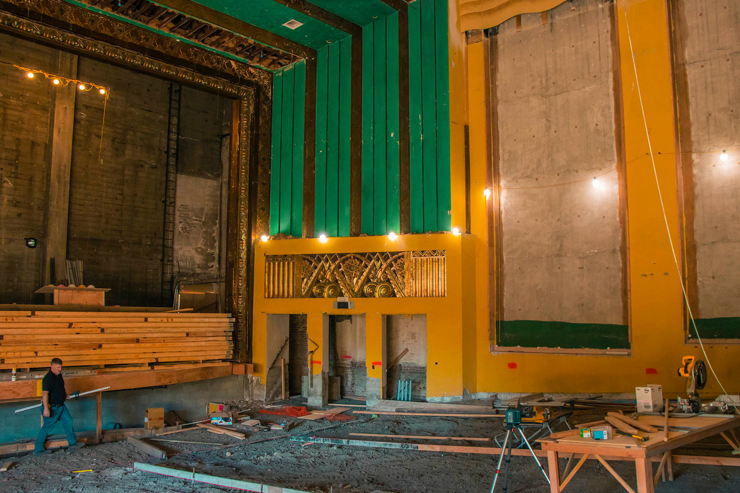 Fox Theatre restoration continues on Wednesday in Centralia.