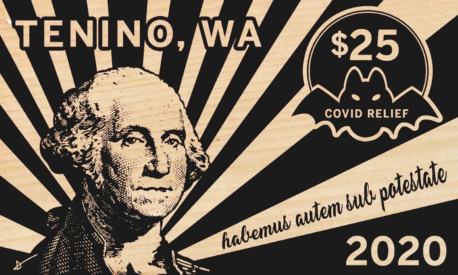 This wooden scrip will help some Tenino residents weather the hardships caused by COVID-19. It will be redeemable with particpating Tenino businesses and is an updated version of similar wooden scrip Tenino first employed during the Great Depression.