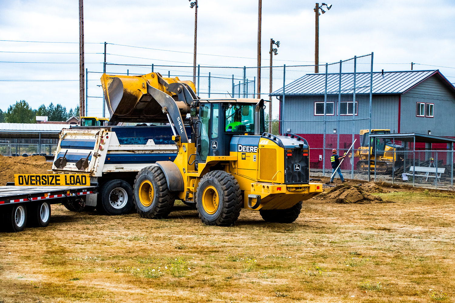 Construction crews break ground at the Recreation Park Baseball Fields, Thursday afternoon in Chehalis.