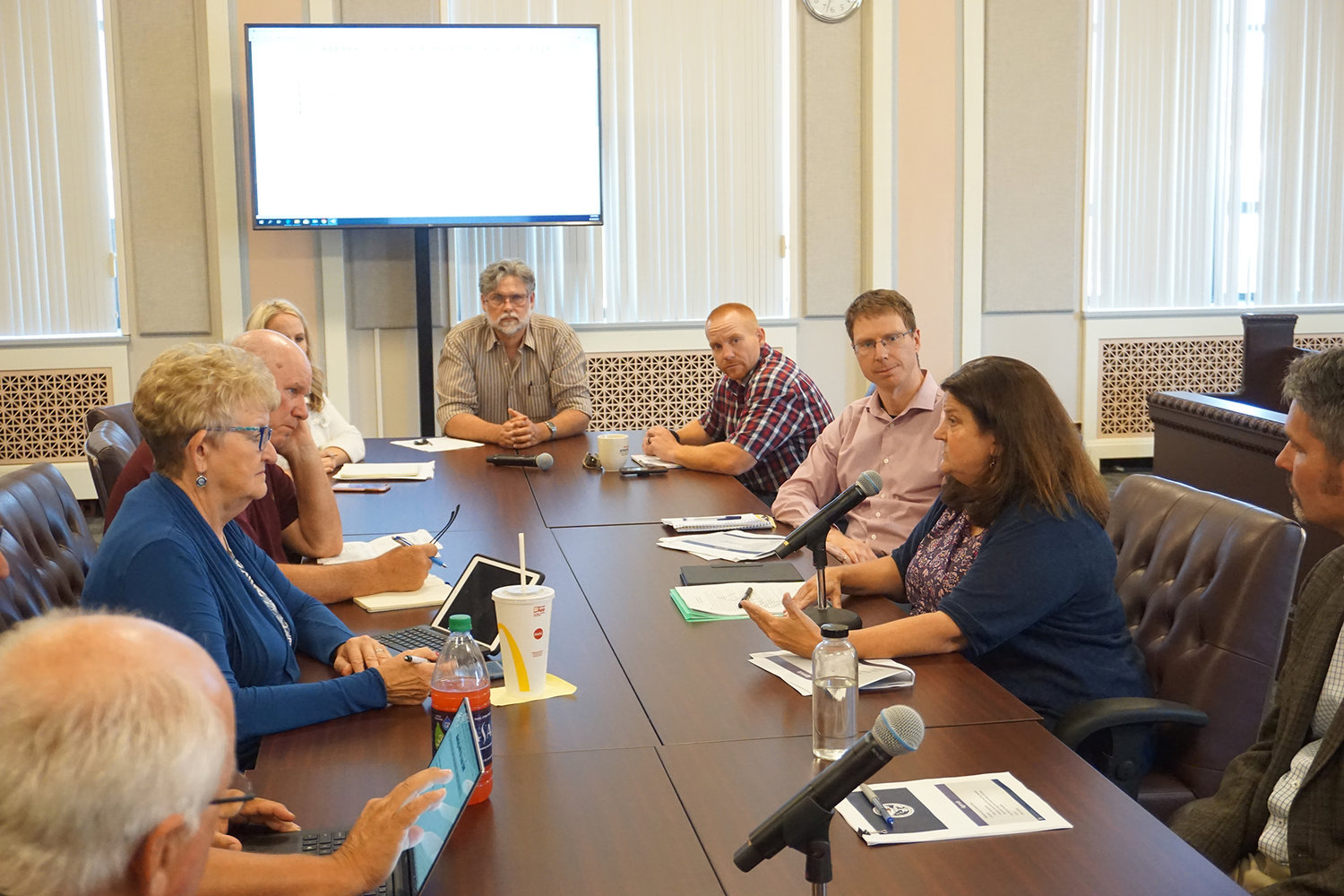 Lewis County commissioners and leaders meet with officials from the Washington Department of Natural Resources to discuss timber revenues.