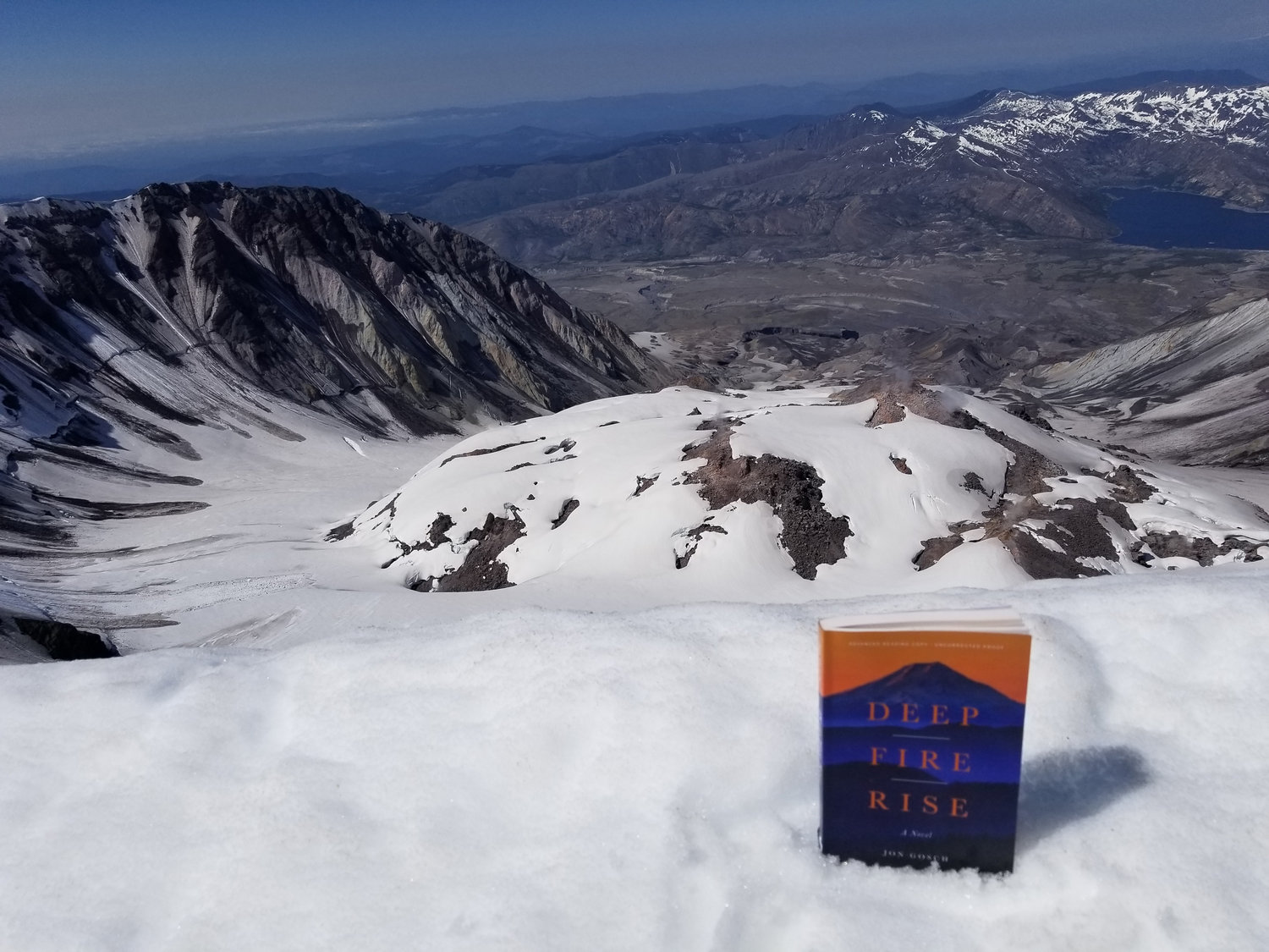 Jon Gosch's new book, "Deep Fire Rise," sits perched at the edge of Mount St. Helens' crater. The novel explores the lives of people in the days around the blast.