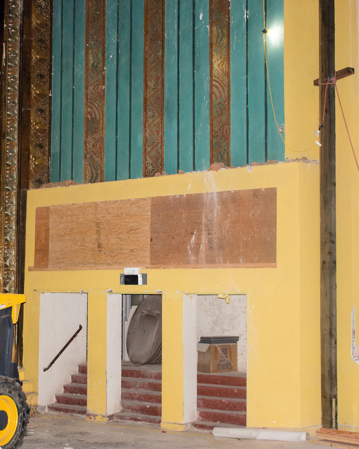 Restoration work continues inside the Fox Theatre in downtown Centralia. Electrical work and ceiling replacement are the projects currently in progress.