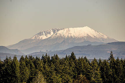 Mount St. Helens is seen on a sunny afternoon in Winlock last October.
