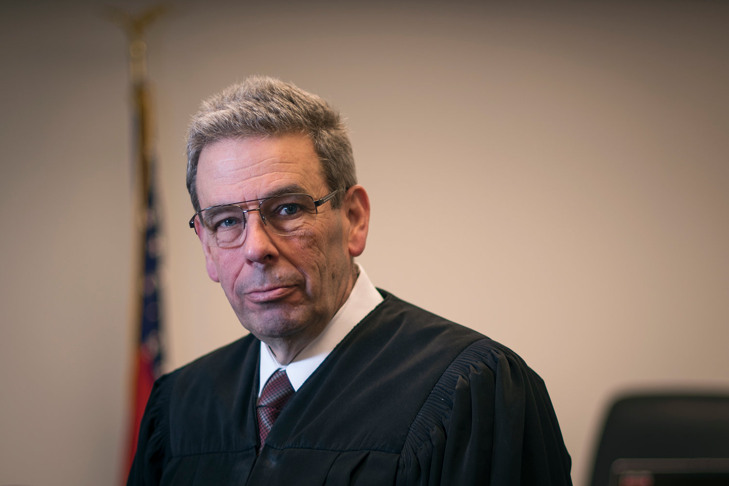 Lewis County Superior Court Judge Nelson E. Hunt poses for a portrait in a courtroom at the Lewis County Law and Justice Center in this January 2016 file photo. 
