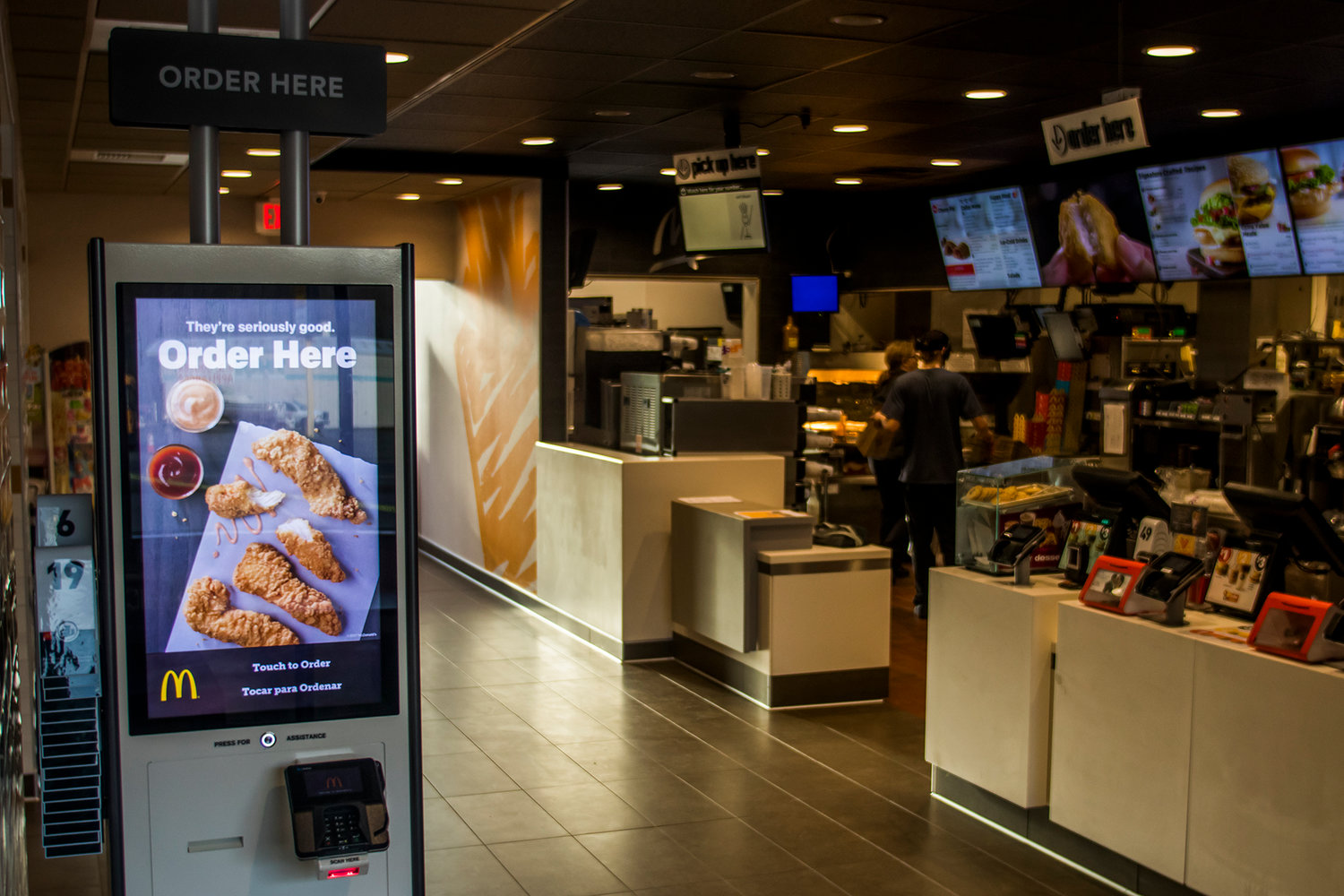 The new touch-screen kiosk is seen in the newly remodeled McDonald's Monday afternoon in Chehalis.