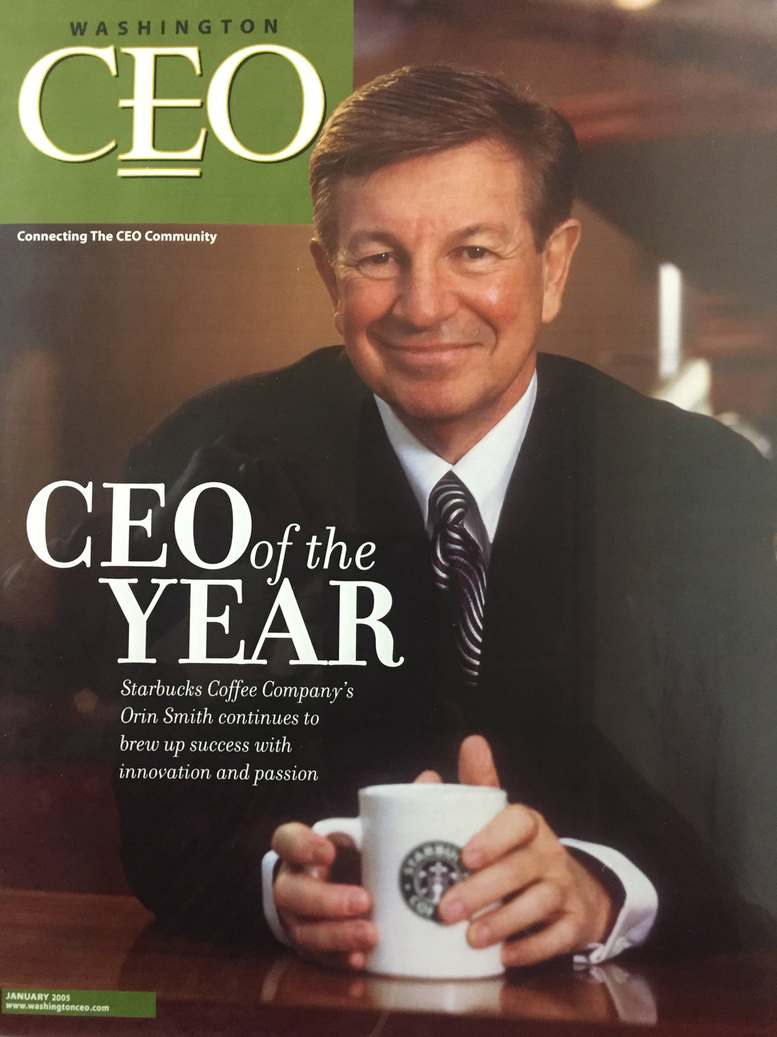 Orin Smith appears on the cover of Washington CEO magazine as CEO of the Year. 