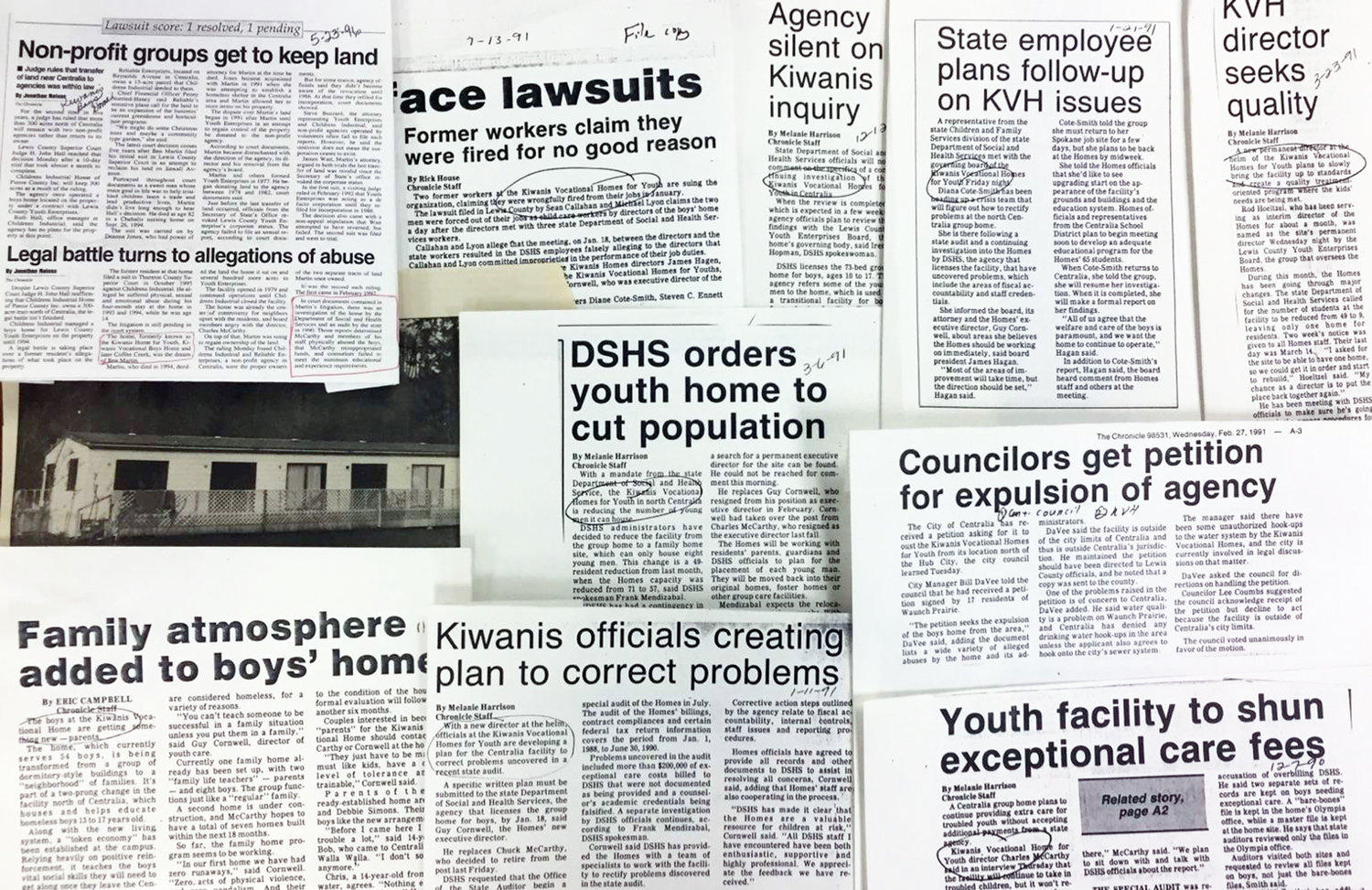 Chronicle headlines in the 1980s and 1990s alluded to trouble at the Kiwanis Vocational Home, but nothing as explosive as claims included in a number of lawsuits filed in relation to alleged abuse, negligence and fraud at the facility, which closed in 1994. 