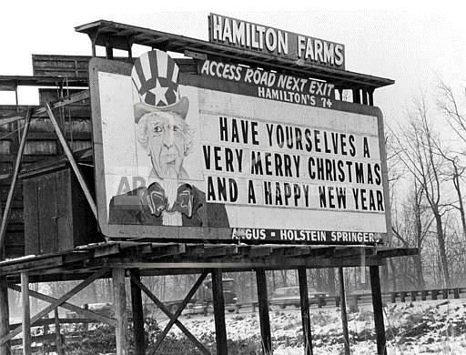 AP Archives: Hamilton Farms Billboard at Christmas