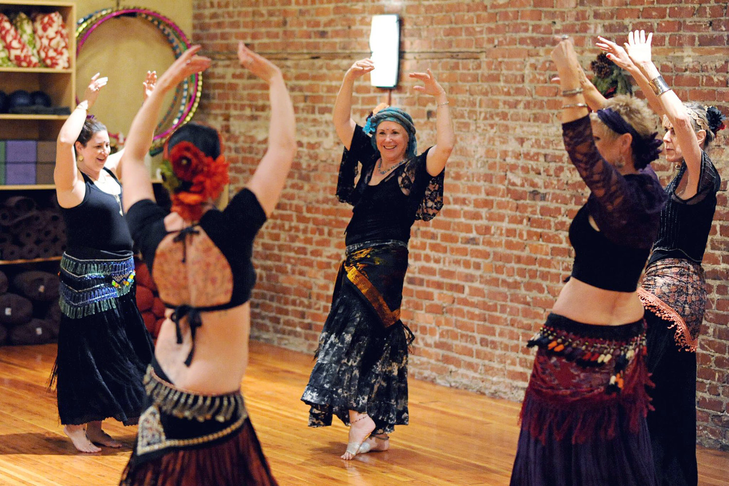 Tribal belly dancers workout at Embody Movement Studio and Boutique in downtown Centralia.