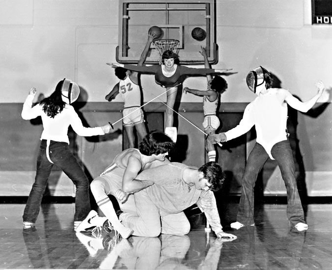 This photo taken in 1966 showcases some of the college's sport program participants.