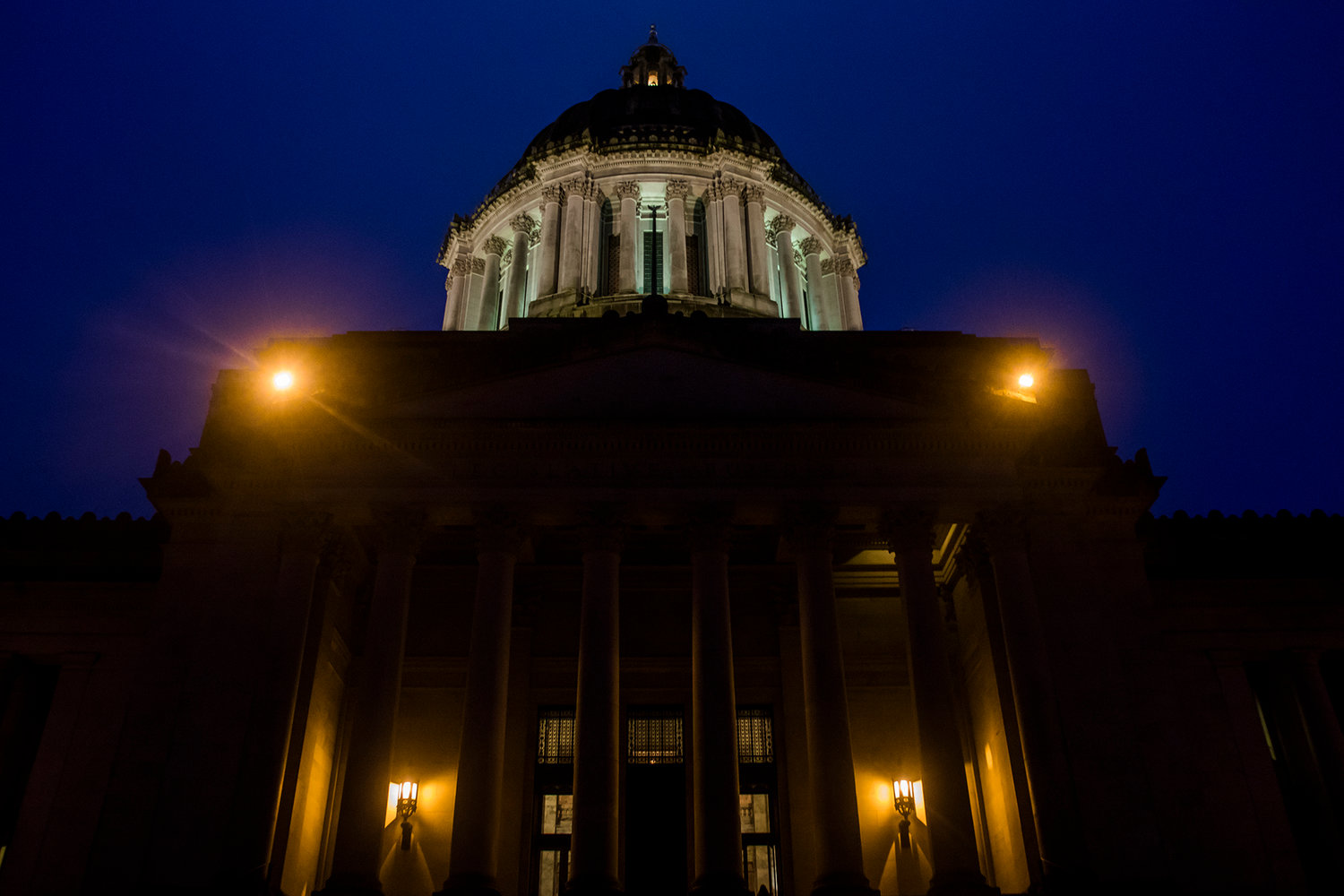 The Capitol Building is seen on the night of Monday, Jan. 8, 2018 in Olympia.