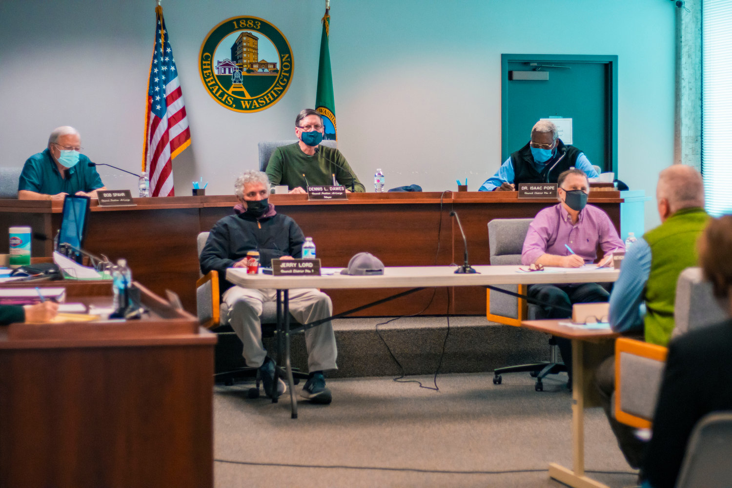 Members seek to fill the vacant position in the Chehalis City Council following former mayor pro-tem Chad Taylor’s resignation, Monday afternoon in City Hall.