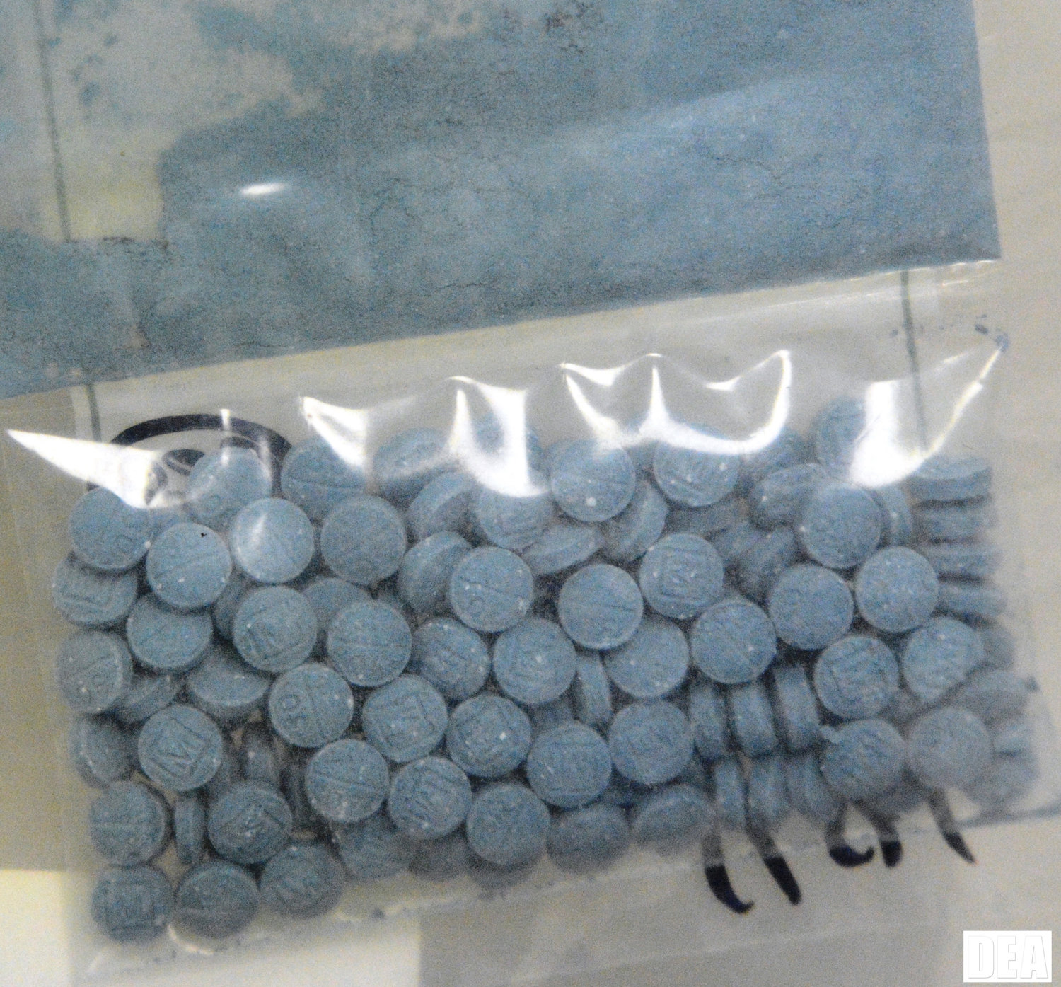 A bag of heroin fentanyl pills, as seen on July 2, 2018. (U.S. Drug Enforcement Administration)