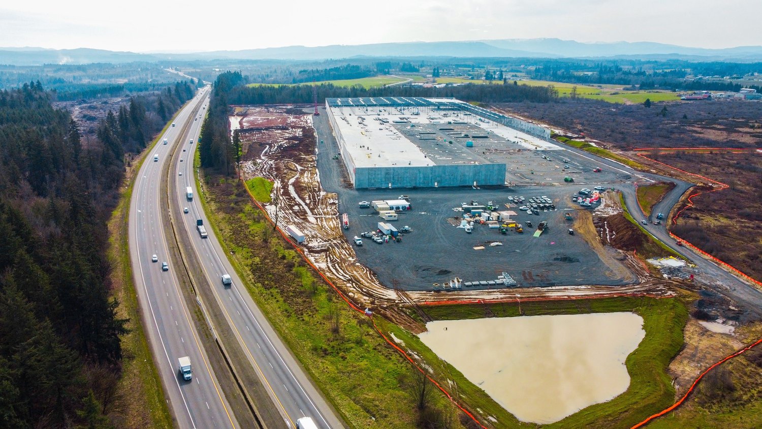 Winlock has been identified as a major growth opportunity in the county, with its industrial park slated to host a Lowe’s distribution facility, seen under construction here.