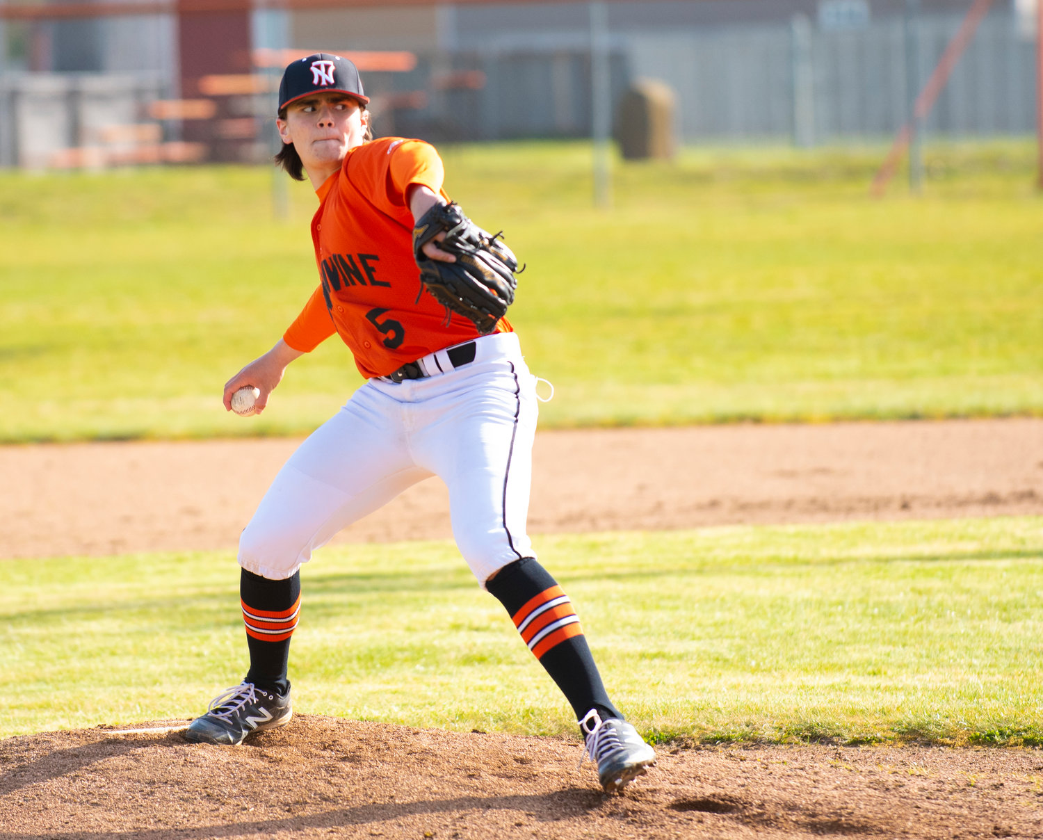 Napavine's Gavin Parker pitches relief for the Tigers against Toutle Lake on Tuesday.