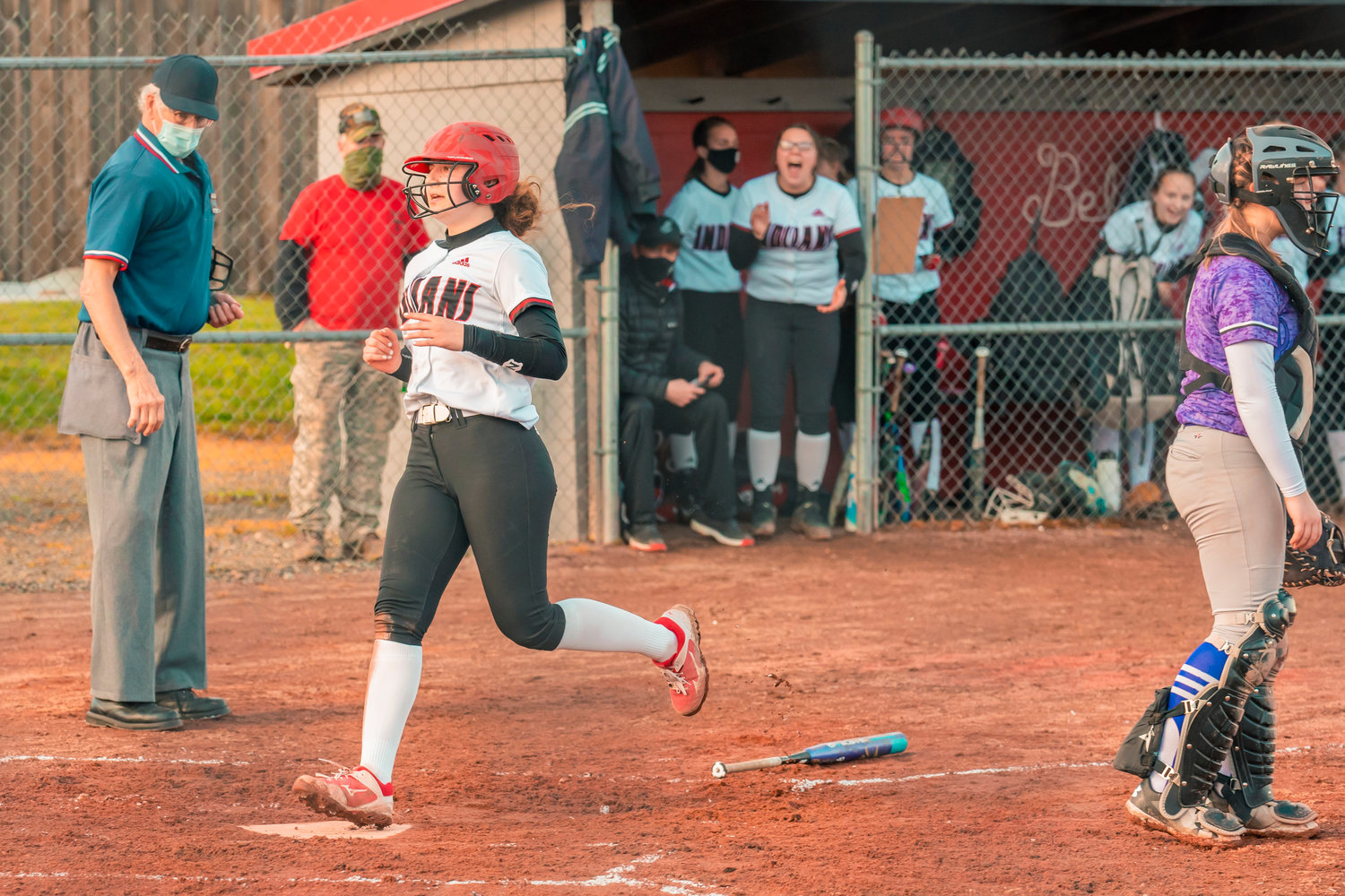 Toledo’s Abbie Marcil scores a run during a game against Onalaska on Tuesday.