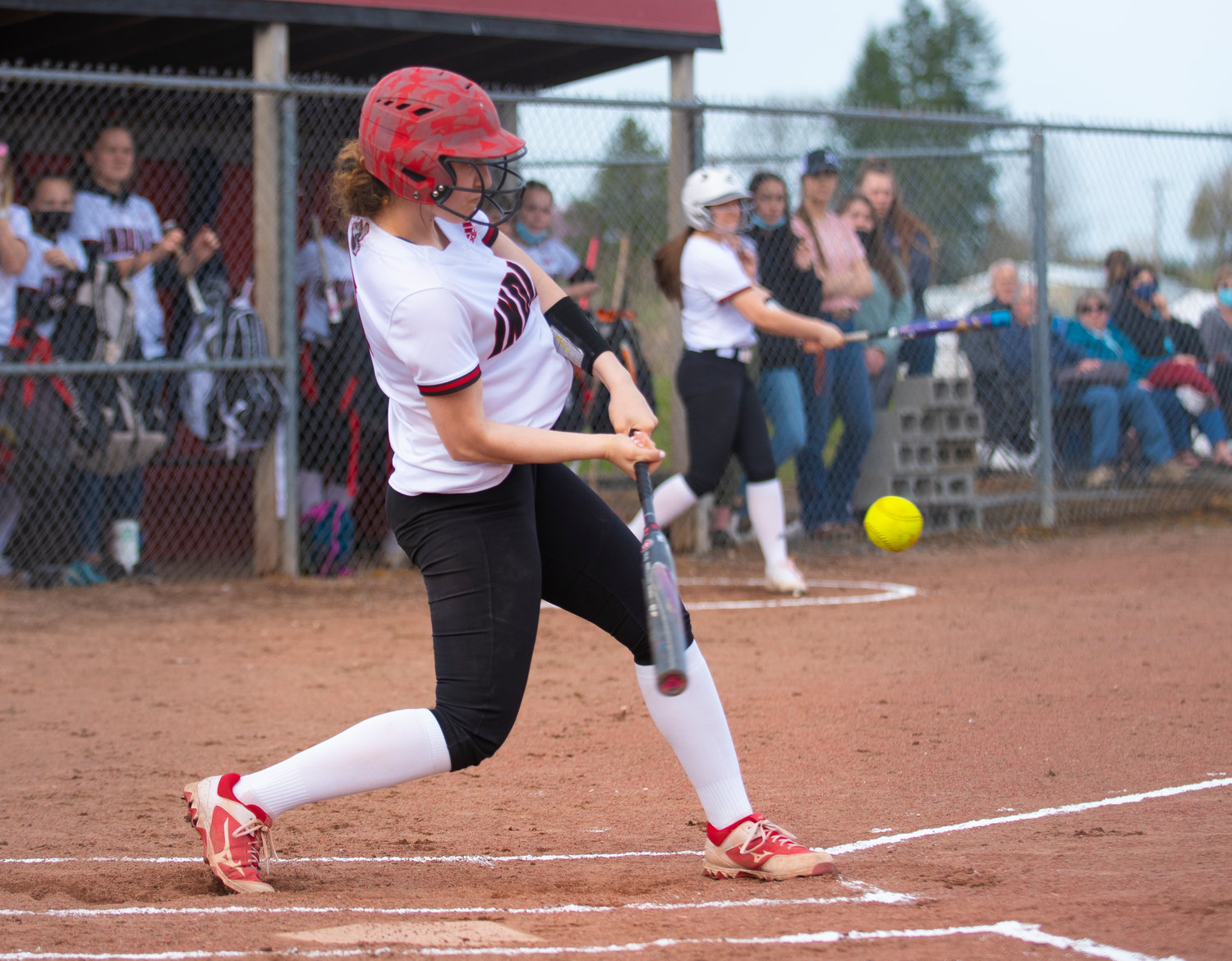 Toledo's Abbie Marcil prepares to make contact with a Wahkiakum pitch on Thursday.