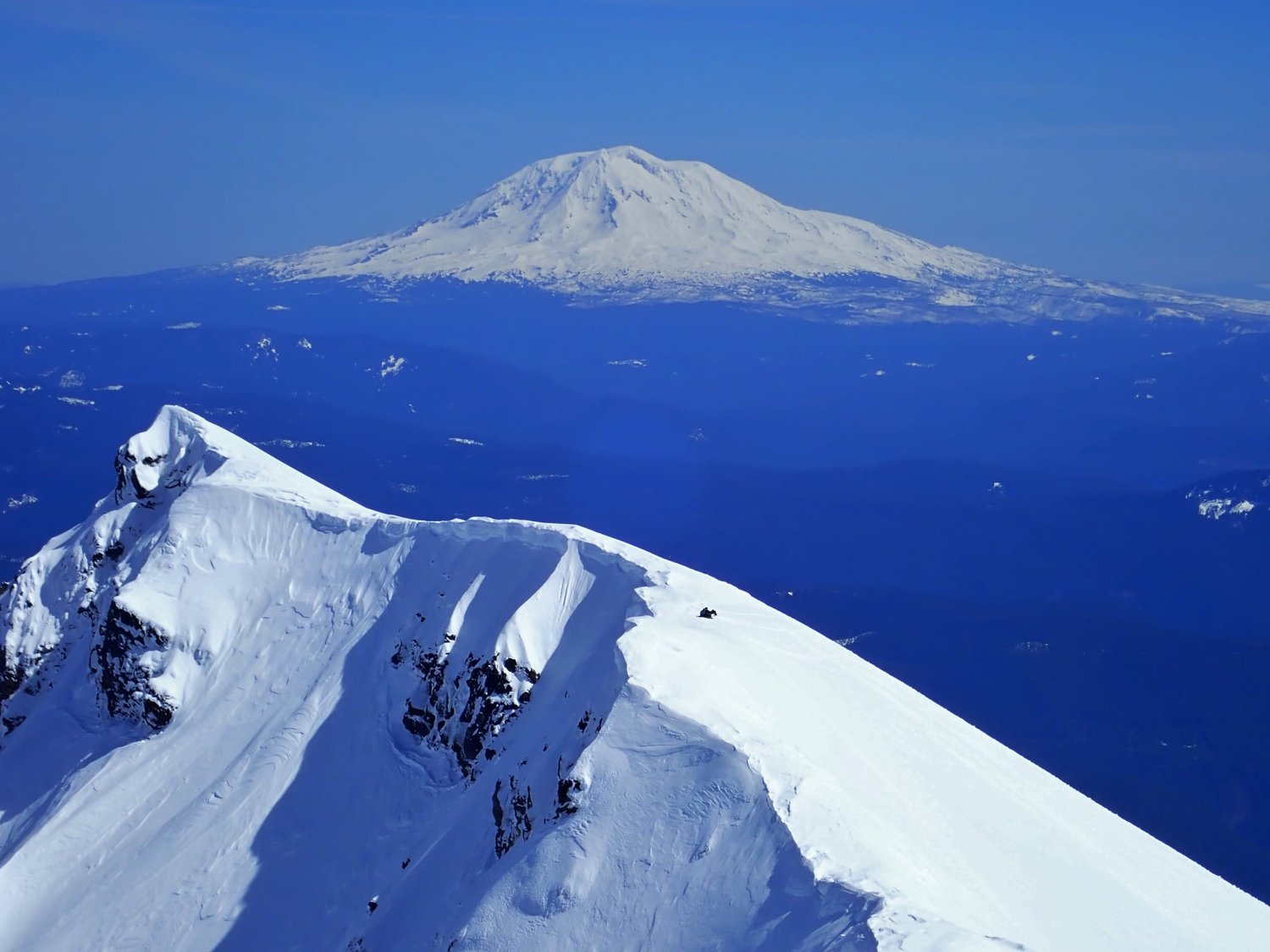 A view from the summit of Mount St. Helens.