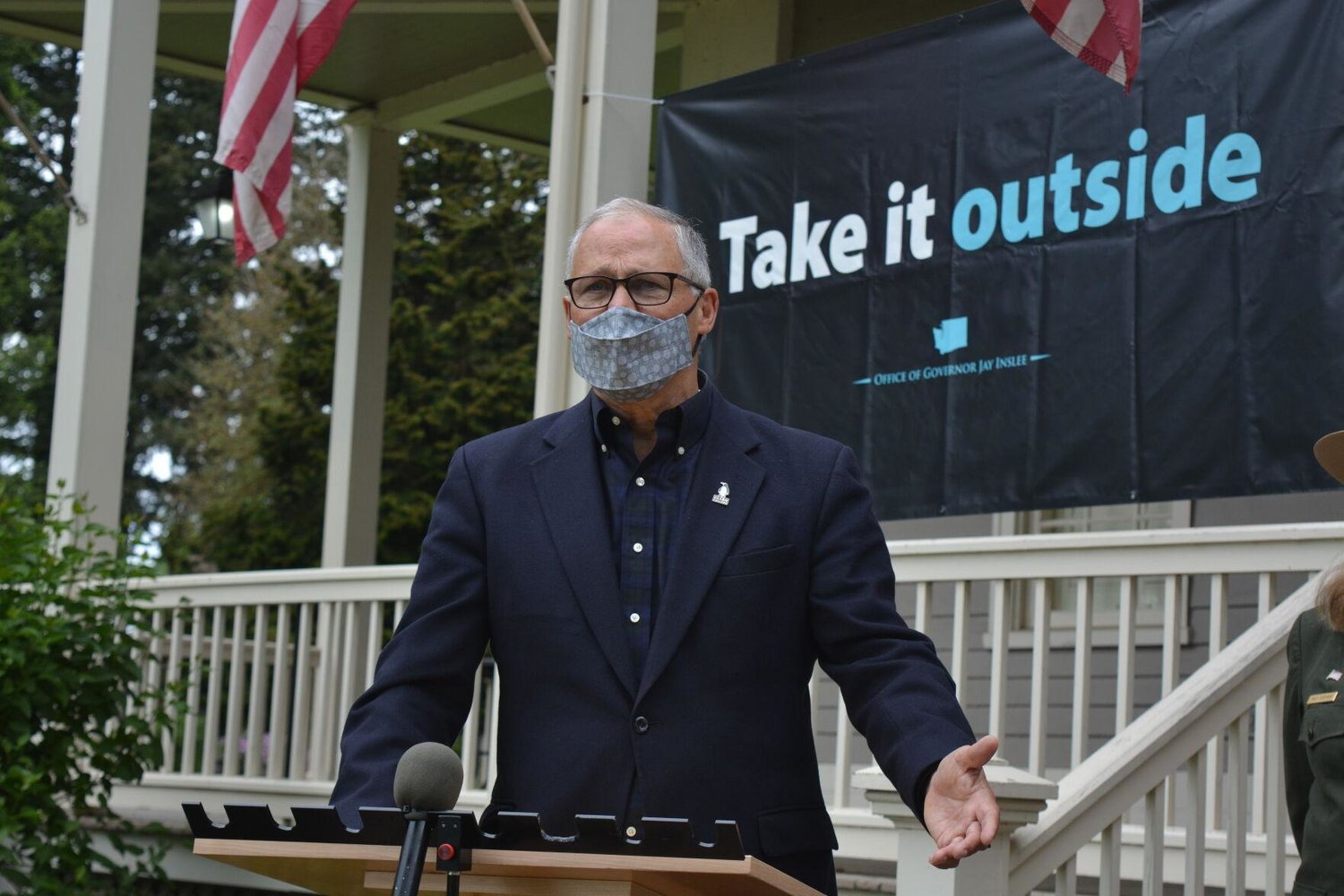 Washington Gov. Jay Inslee visited the Fort Vancouver National Historic Site to promote “Take It Outside,” his statewide campaign encouraging residents to get outdoors.