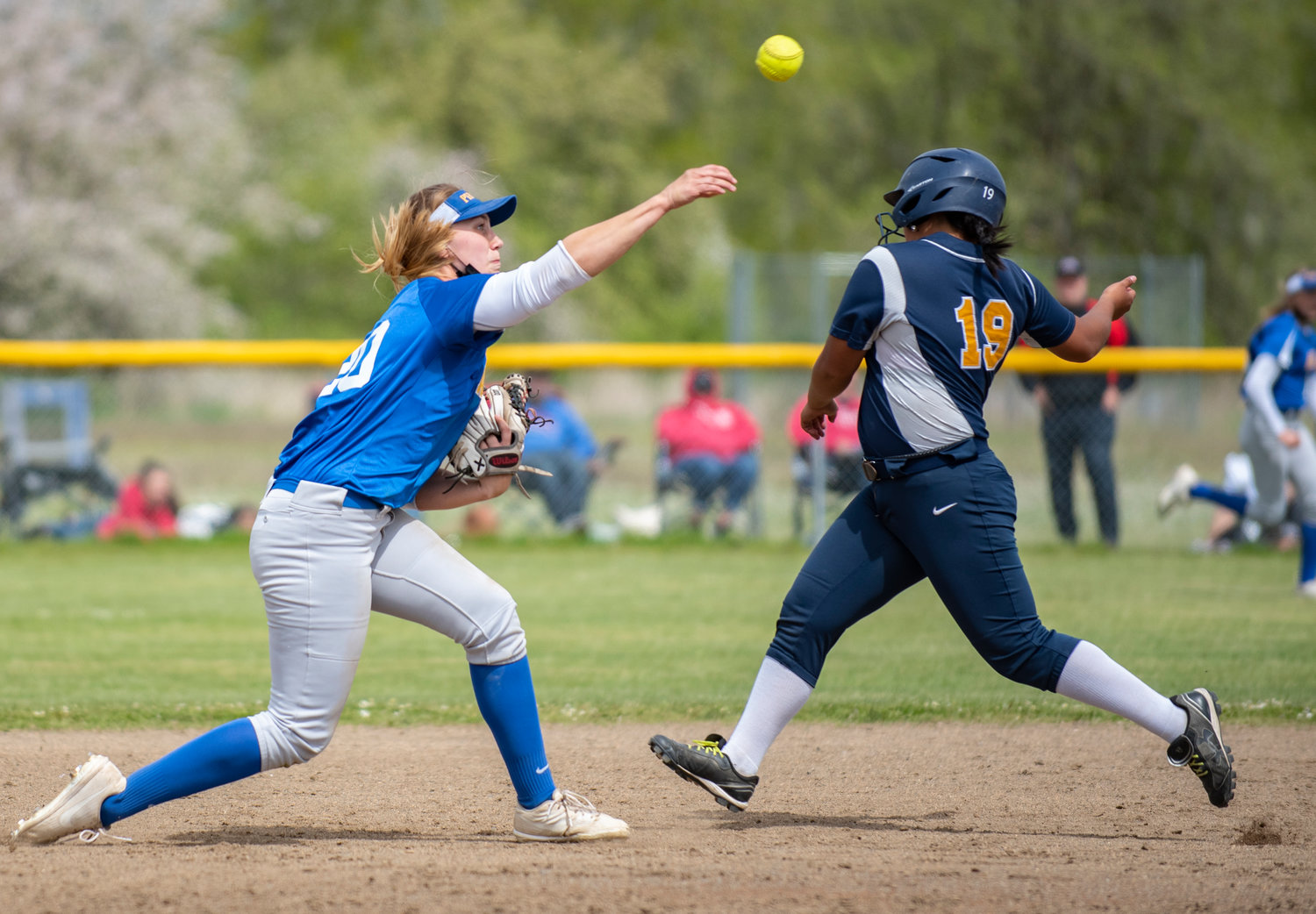 Adna shortstop Karlee Von Moos makes a throw to first against Forks on Saturday.