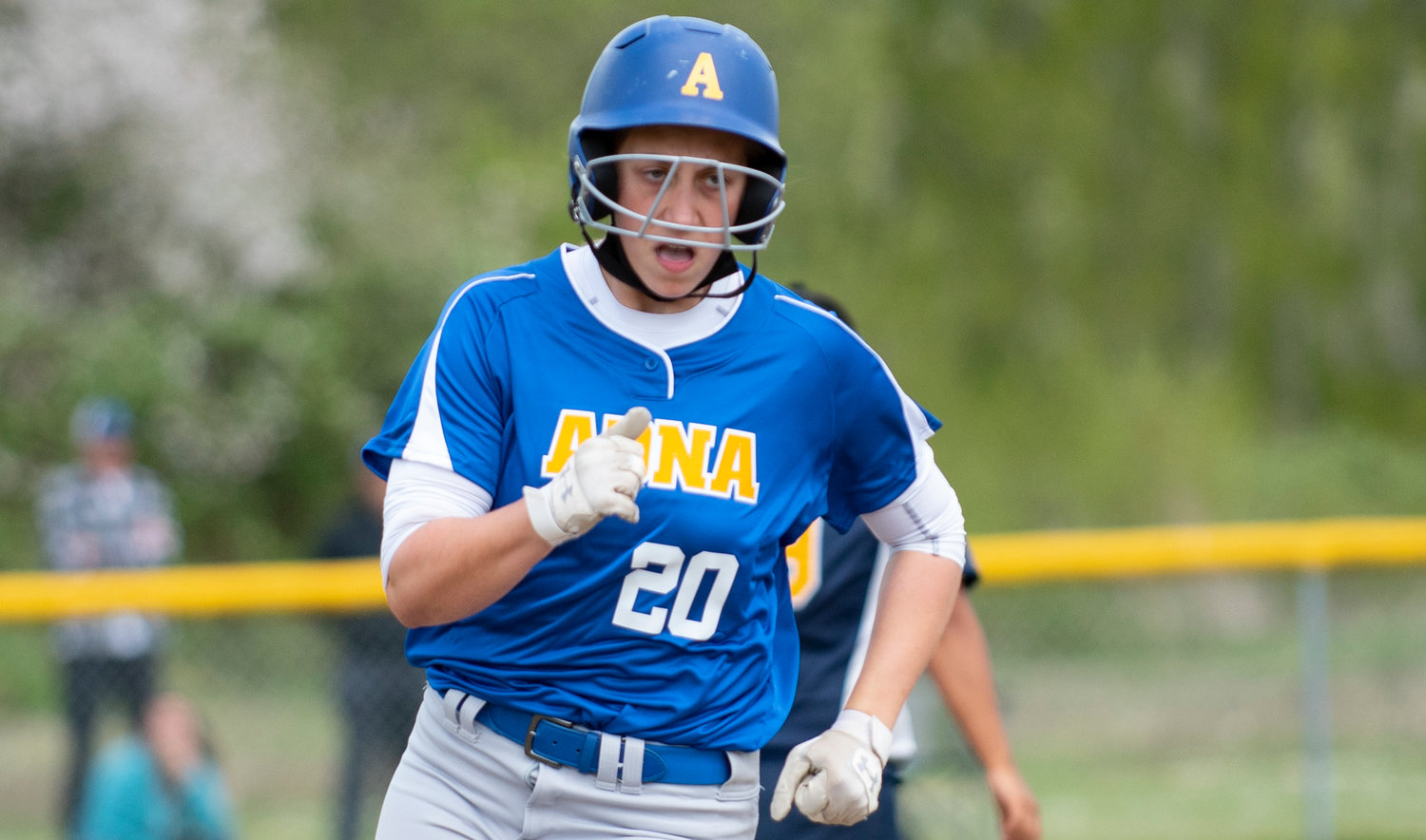 Adna shortstop Karlee Von Moos rounds second base for a triple.