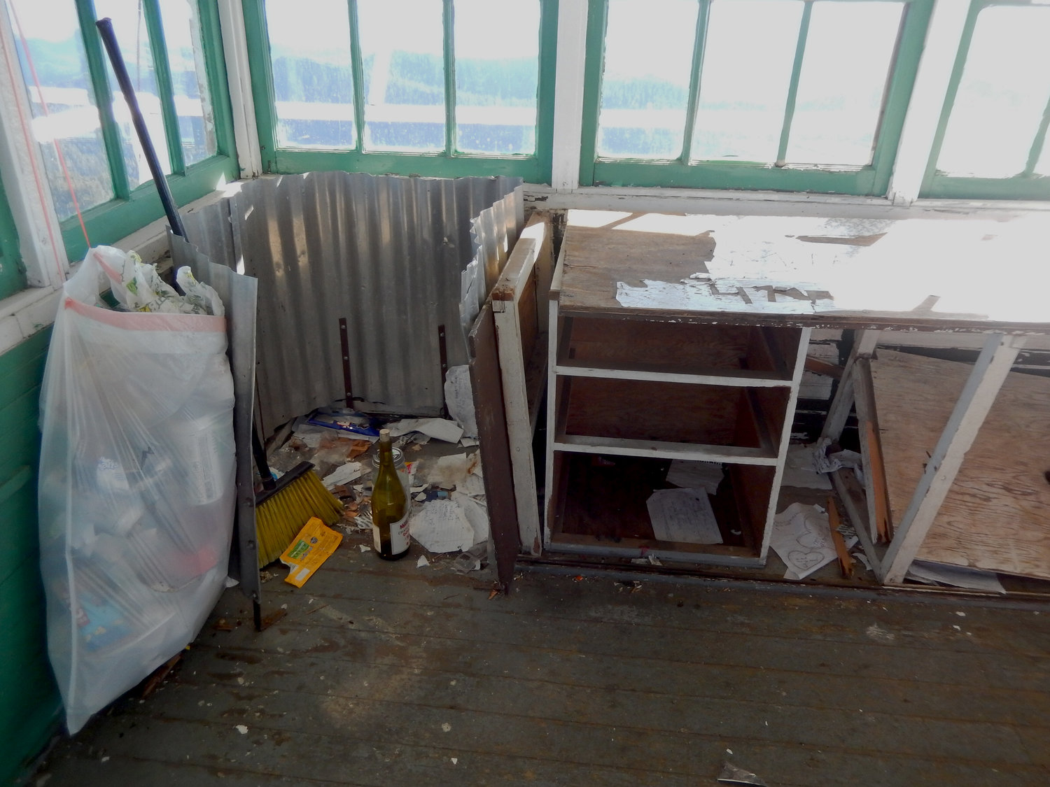 Garbage litters the inside of the historic High Rock Lookout. Photo courtesy of Mary Prophit.
