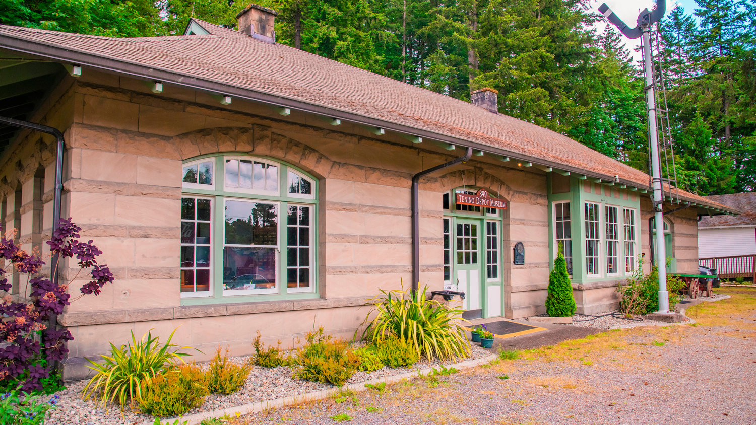 The Tenino Depot Museum is located off West Park Avenue near the Quarry Pool.