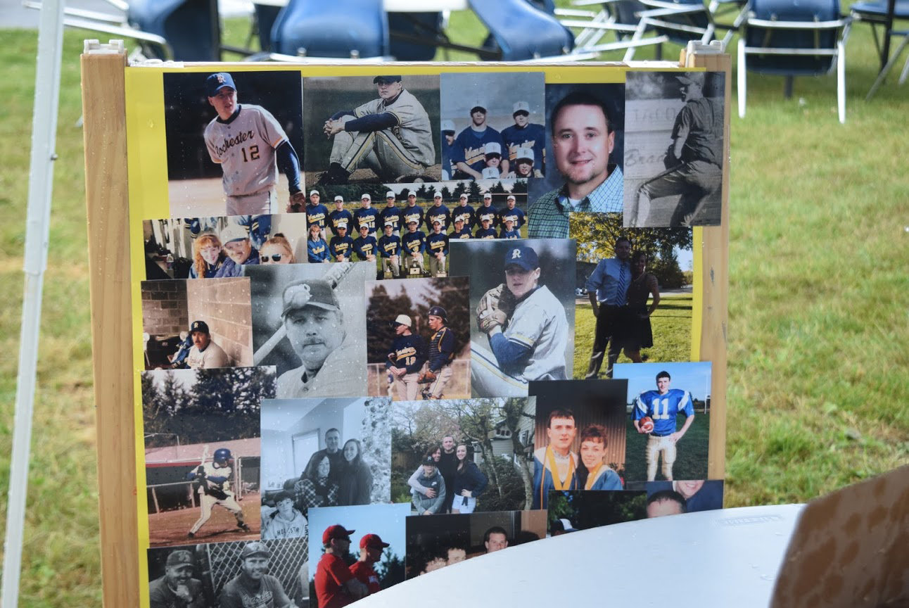 A collage of photos honoring former Rochester teacher and coach Justin Rotter, who passed away in July 2020.