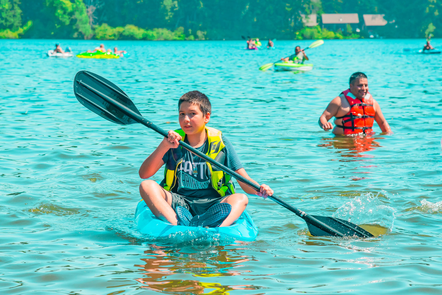 Life jackets and boat rentals were also available on Sunday at Deep Lake.