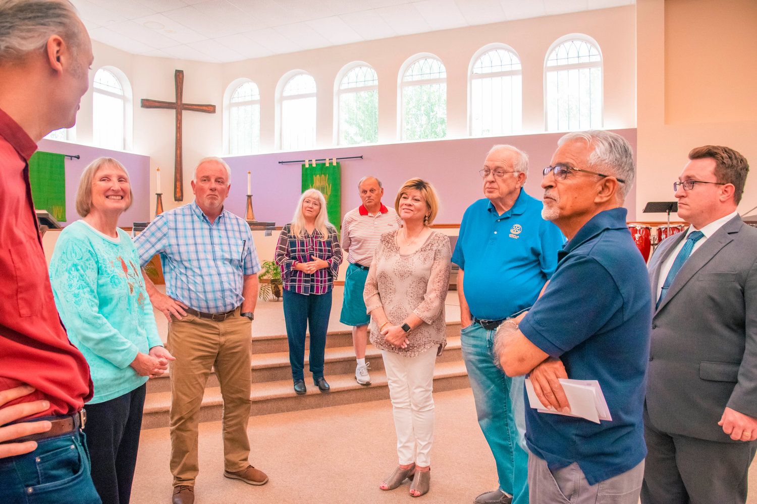 Community leaders tell stories of Dr. Richard Phillips and talk about why they wanted funds to go toward the Dolly Parton Imagination Library Thursday at Immanuel Lutheran Church in Centralia.