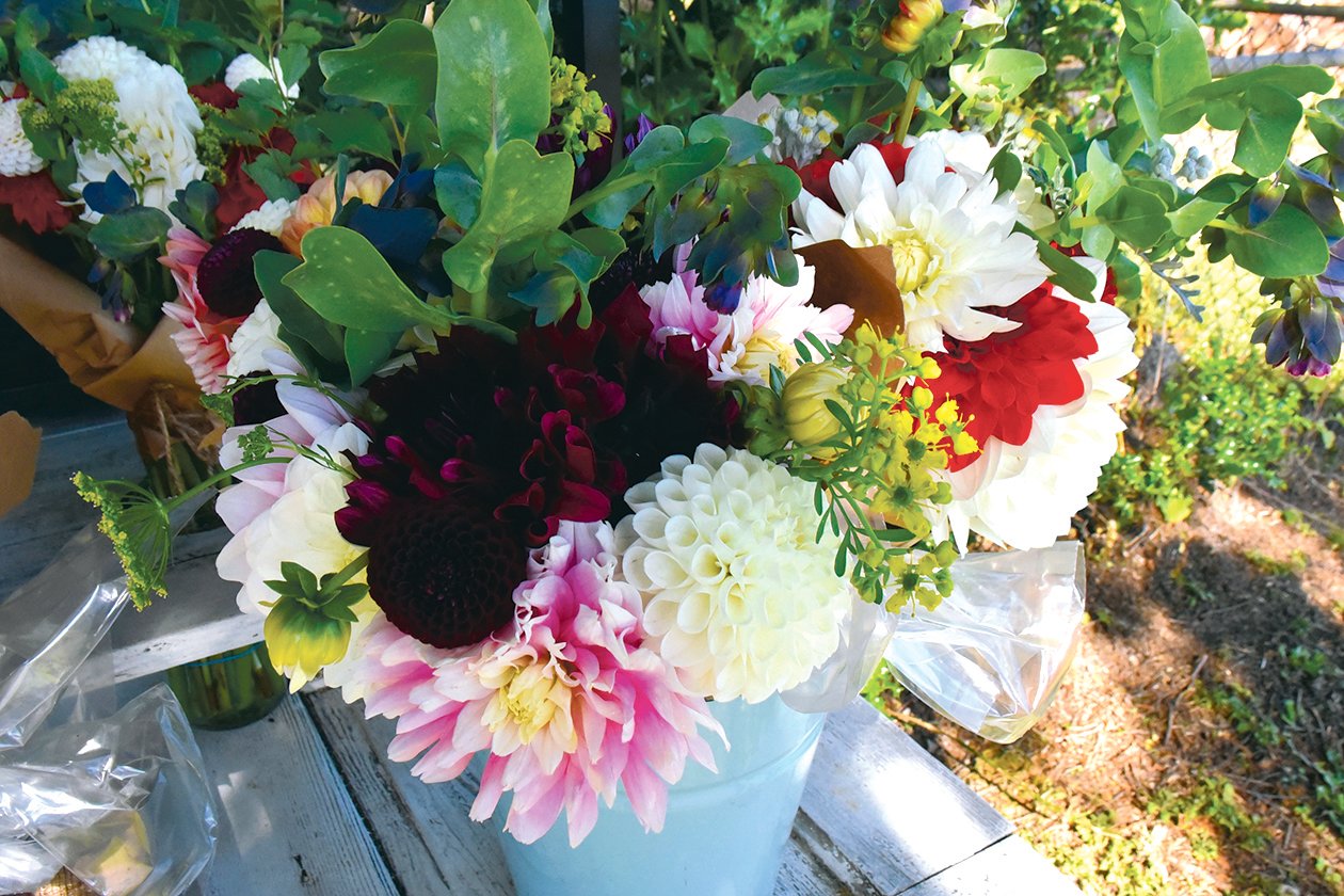 The Braids and Blossoms Flower Farm has bouquets for sale every Friday at 9 a.m. during the summer.
