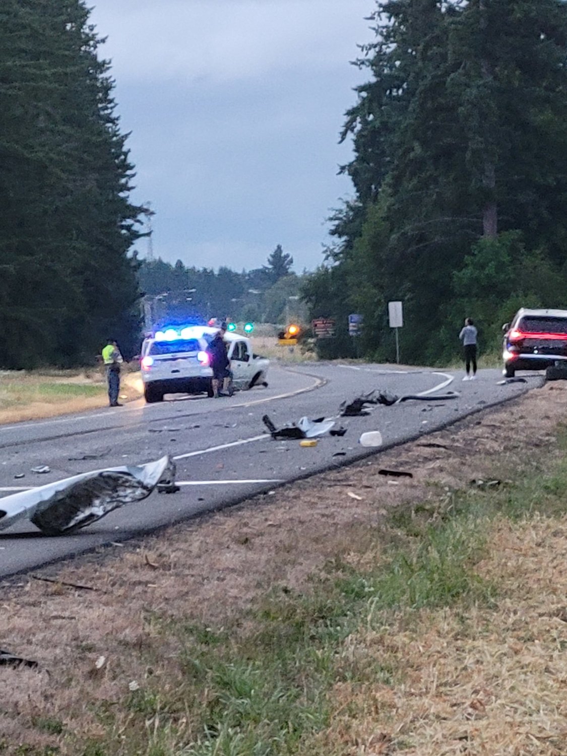 A man was airlifted to Harborview Medical Center in Seattle after he fell asleep at the wheel and crashed into a pickup truck on U.S. Highway 12 at mile marker 69 early Wednesday morning.