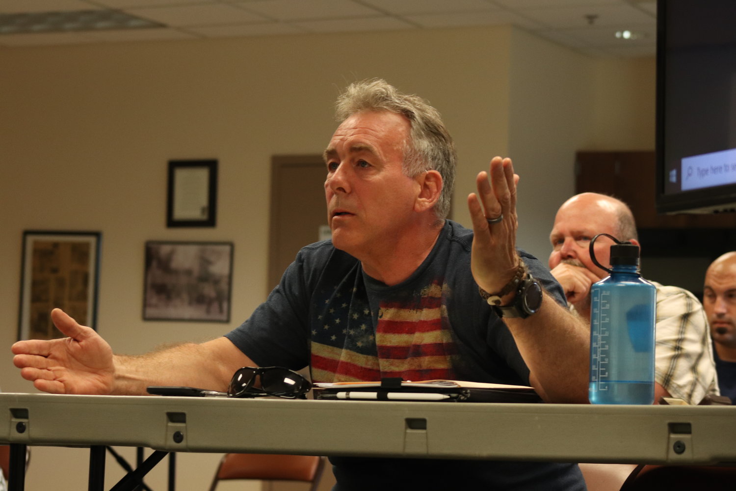 Dave Layden addresses the board of commissioners during a July 27 meeting.