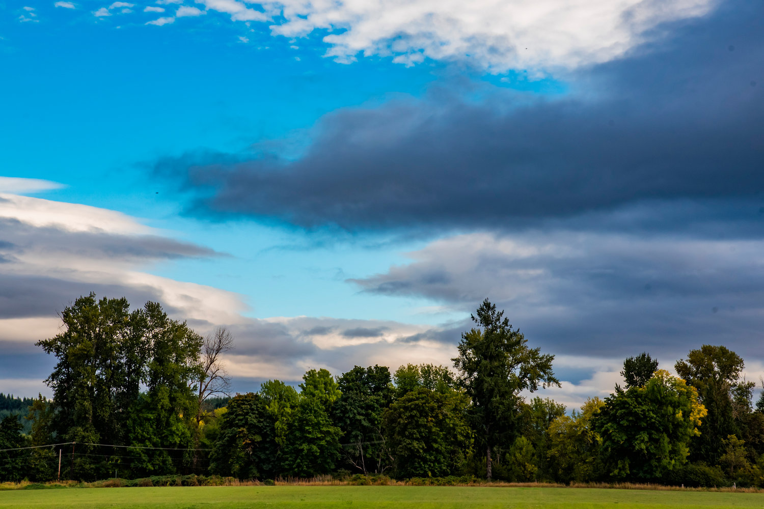 Dark clouds roll into blue skies over Chehalis in September.