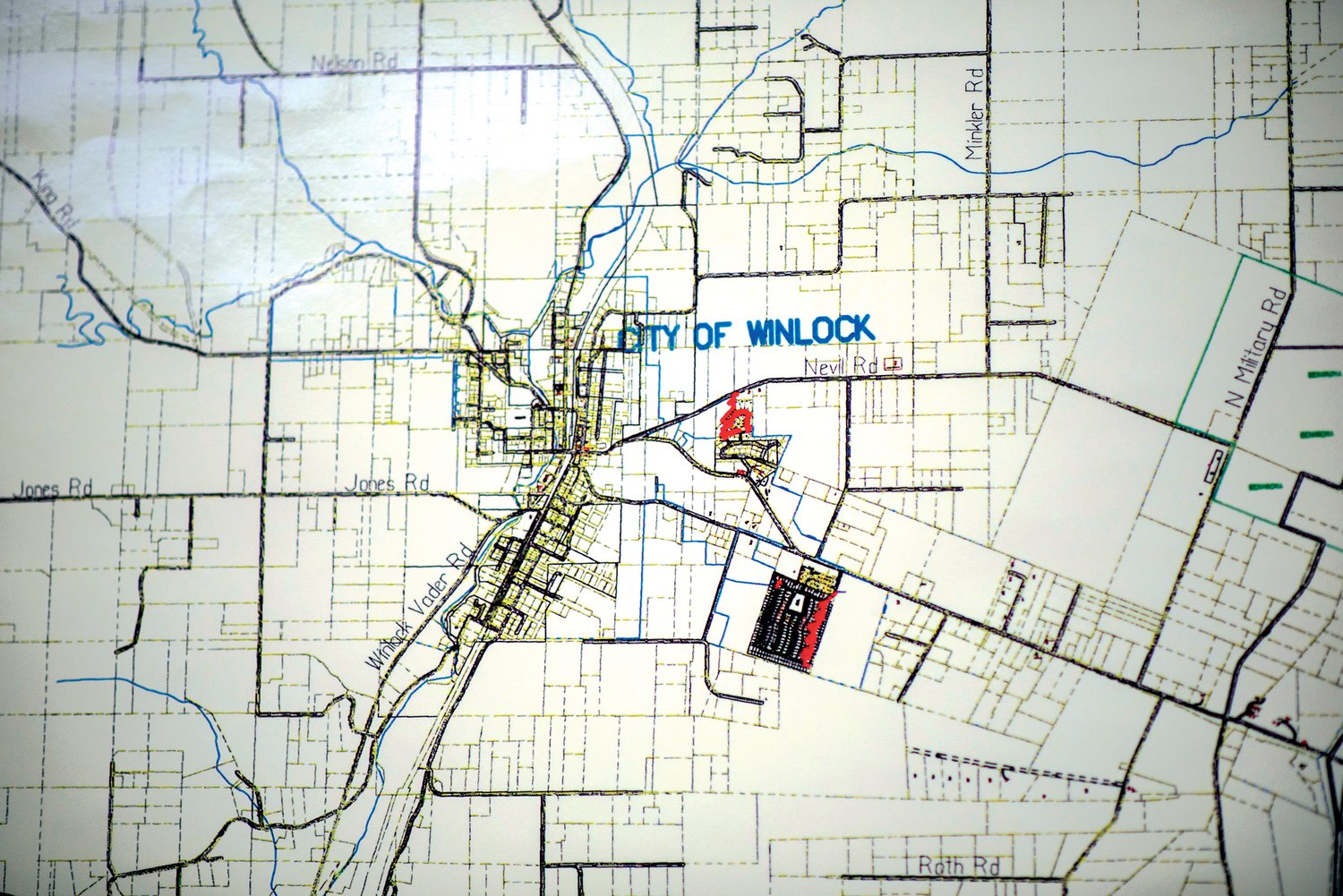 FILE PHOTO — A map shows where 10-gigabit fiber Internet lines would be installed in Winlock of ToledoTel is approved for a request for proposal from Lewis County.