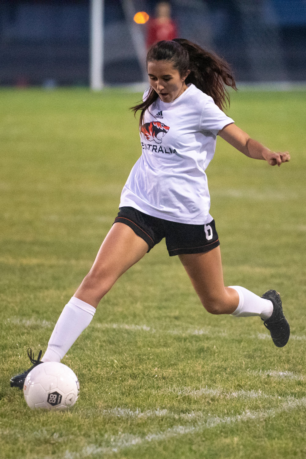 Centralia's Annabelle Lewis gains possession of the ball against Rochester on Thursday.