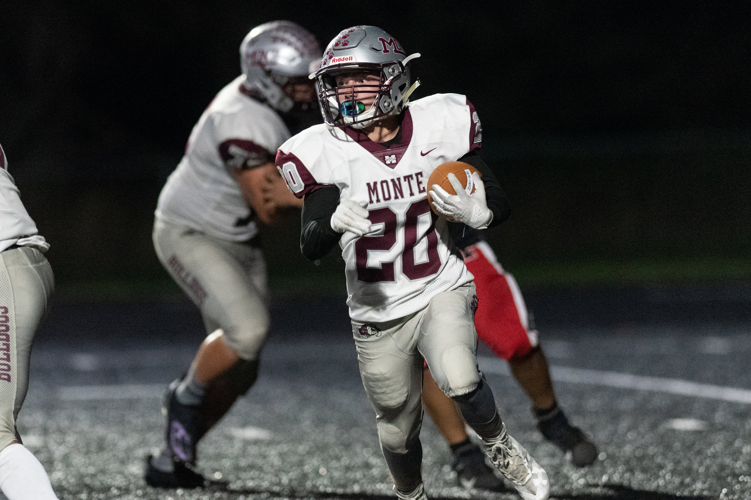 Montesano receiver Konnor Odekirk takes a fly sweep against Tenino Oct. 15.