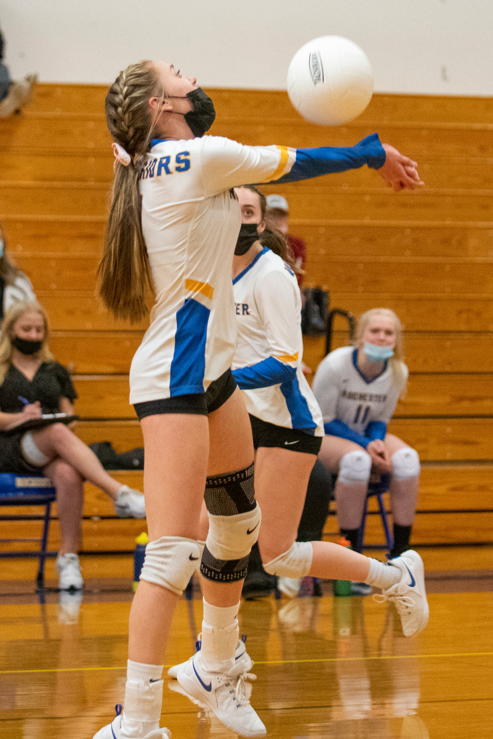 Rochester's Kassidy Byrd returns a ball to Tumwater on Oct. 19, 2021.