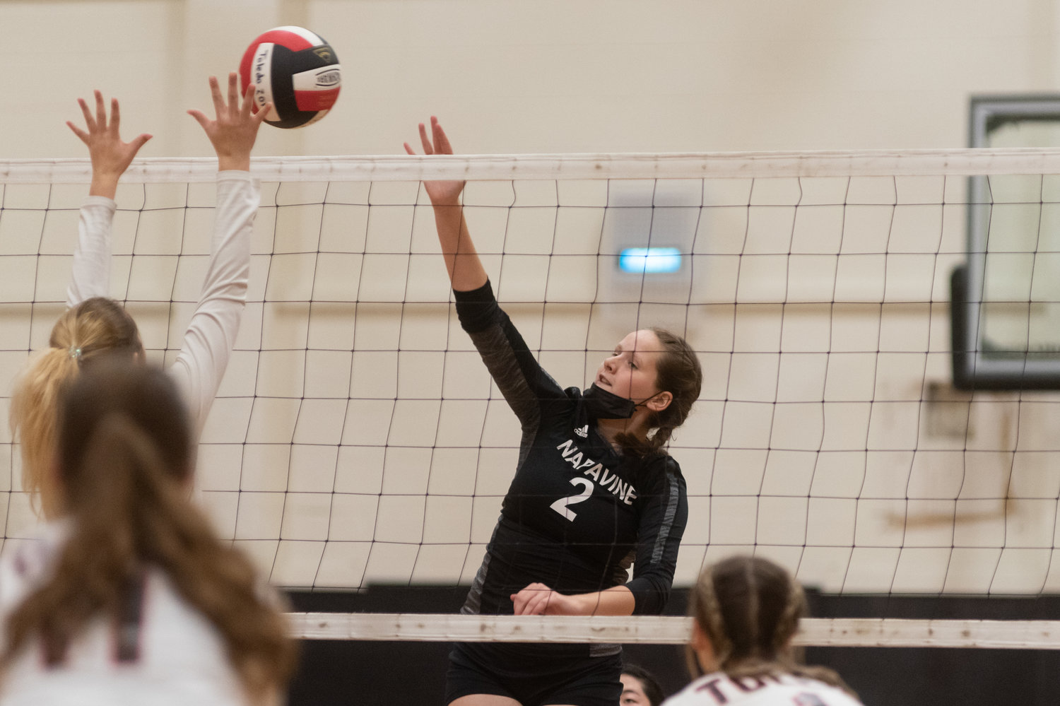 Napavine middle Anna Thompson goes up for a kill against Toledo Oct. 19.