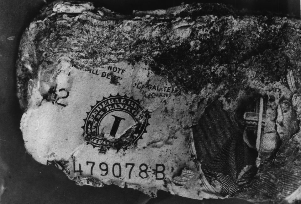 Money found on Tena Bar in 1980 that came from the D.B. Cooper skyjacking. (The Oregonian)