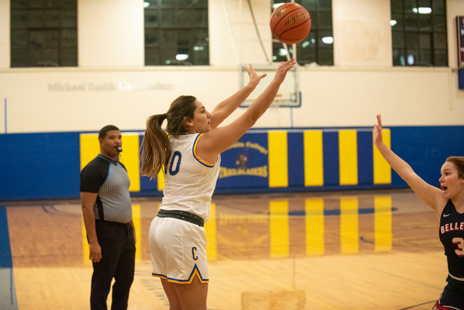Centralia College's Andee Nelson shoots a 3-pointer against Bellevue on Dec. 1.