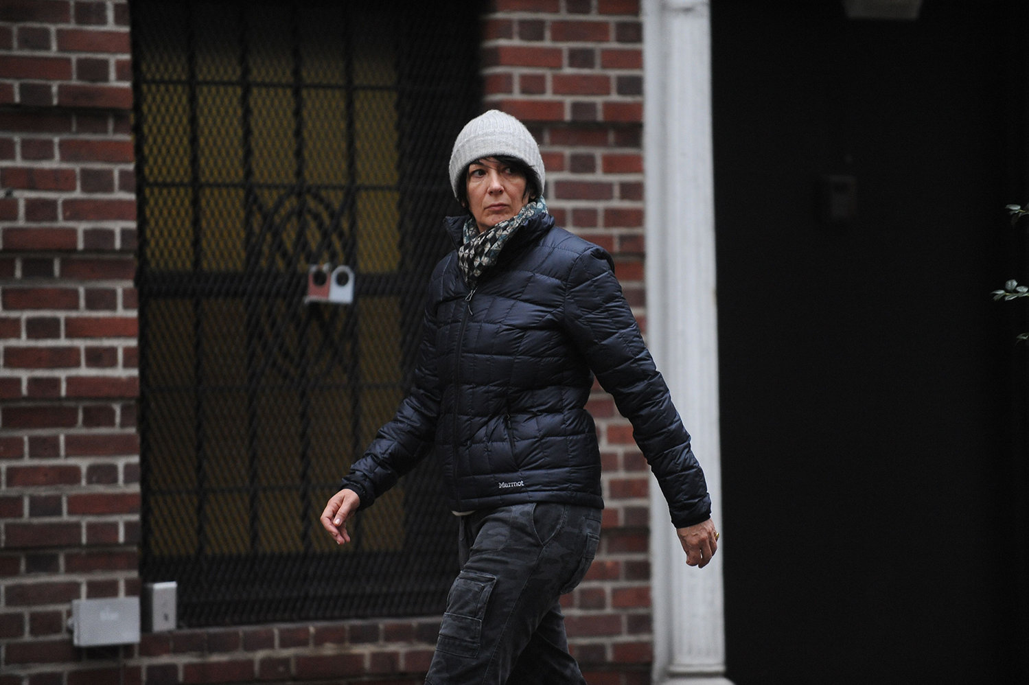 Ghislaine Maxwell, after walking out the side door of her townhouse in Manhattan on January 4, 2015. (Andrew Savulich/New York Daily News/TNS)