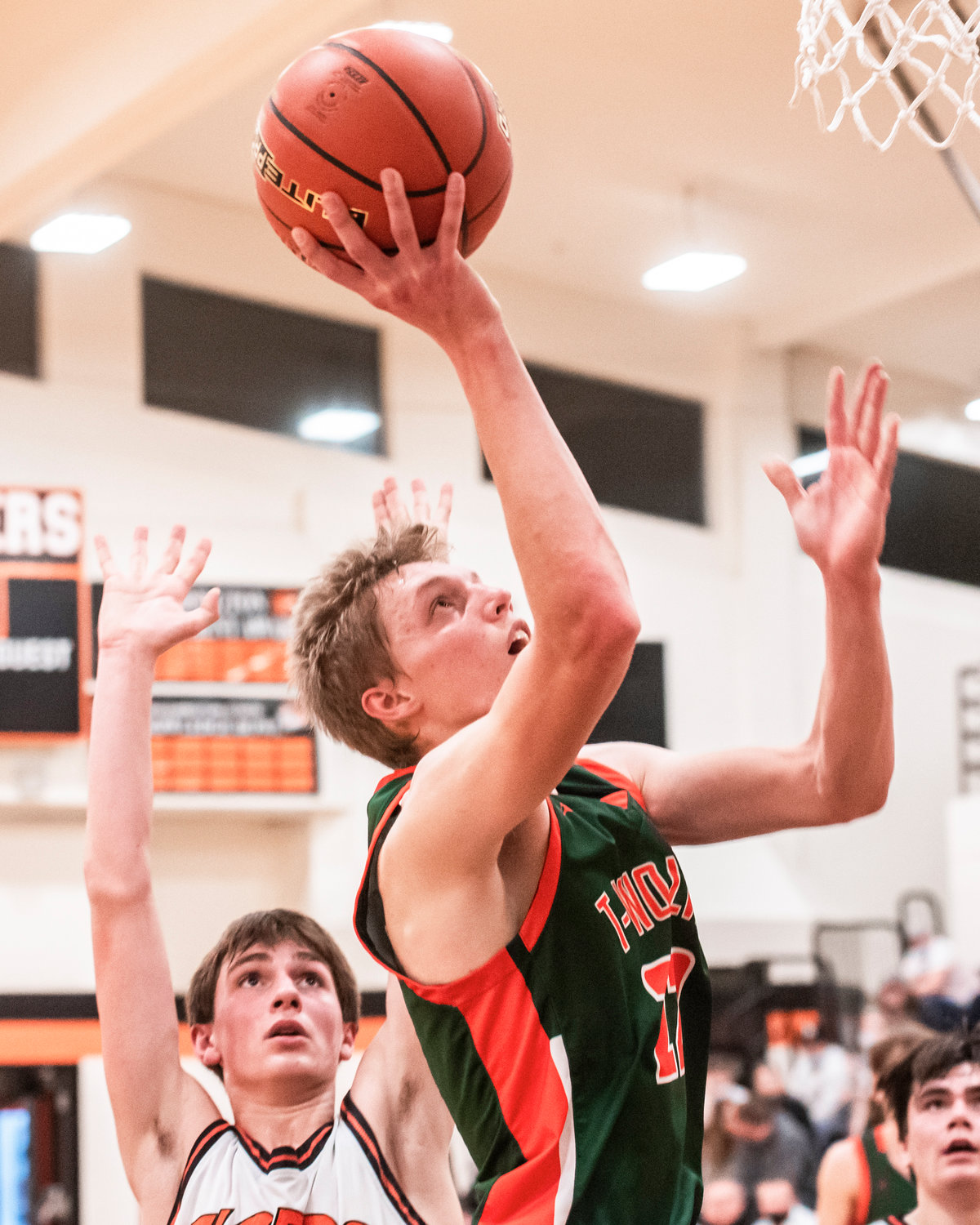 MWP’s Gary Dotson (20) looks to score Tuesday night during a game in Napavine.