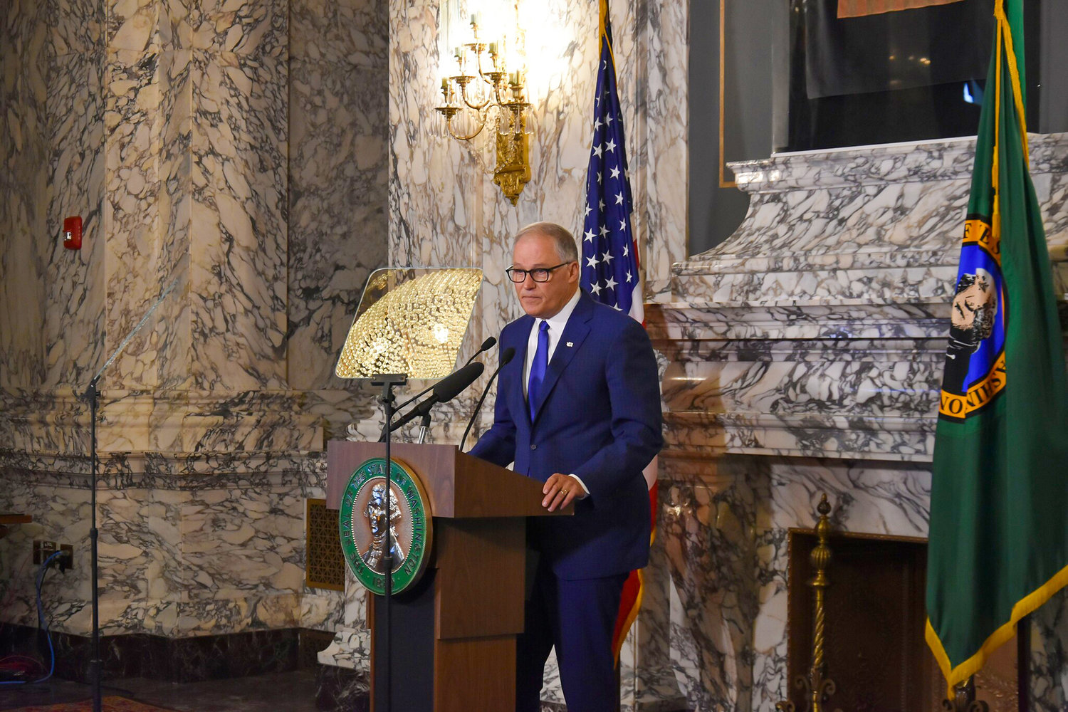 Gov. Jay Inslee delivers his annual State of the State address in Olympia on Tuesday, Jan. 12.
