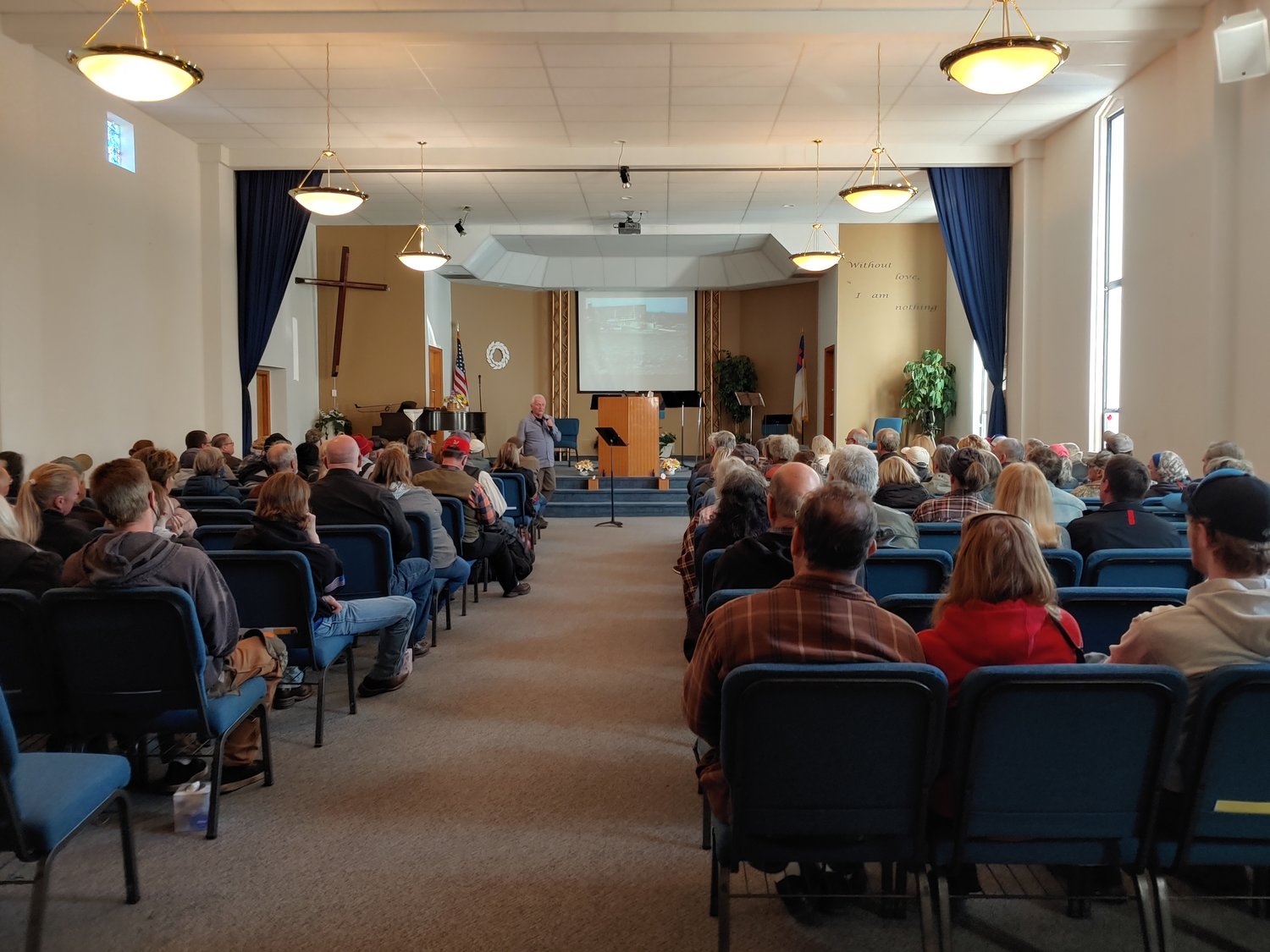On Sunday afternoon, for the second week in a row, dozens of people crowded into a room — this time New Life Assembly of God Church in Toledo — to learn about the dangers of biosludge.