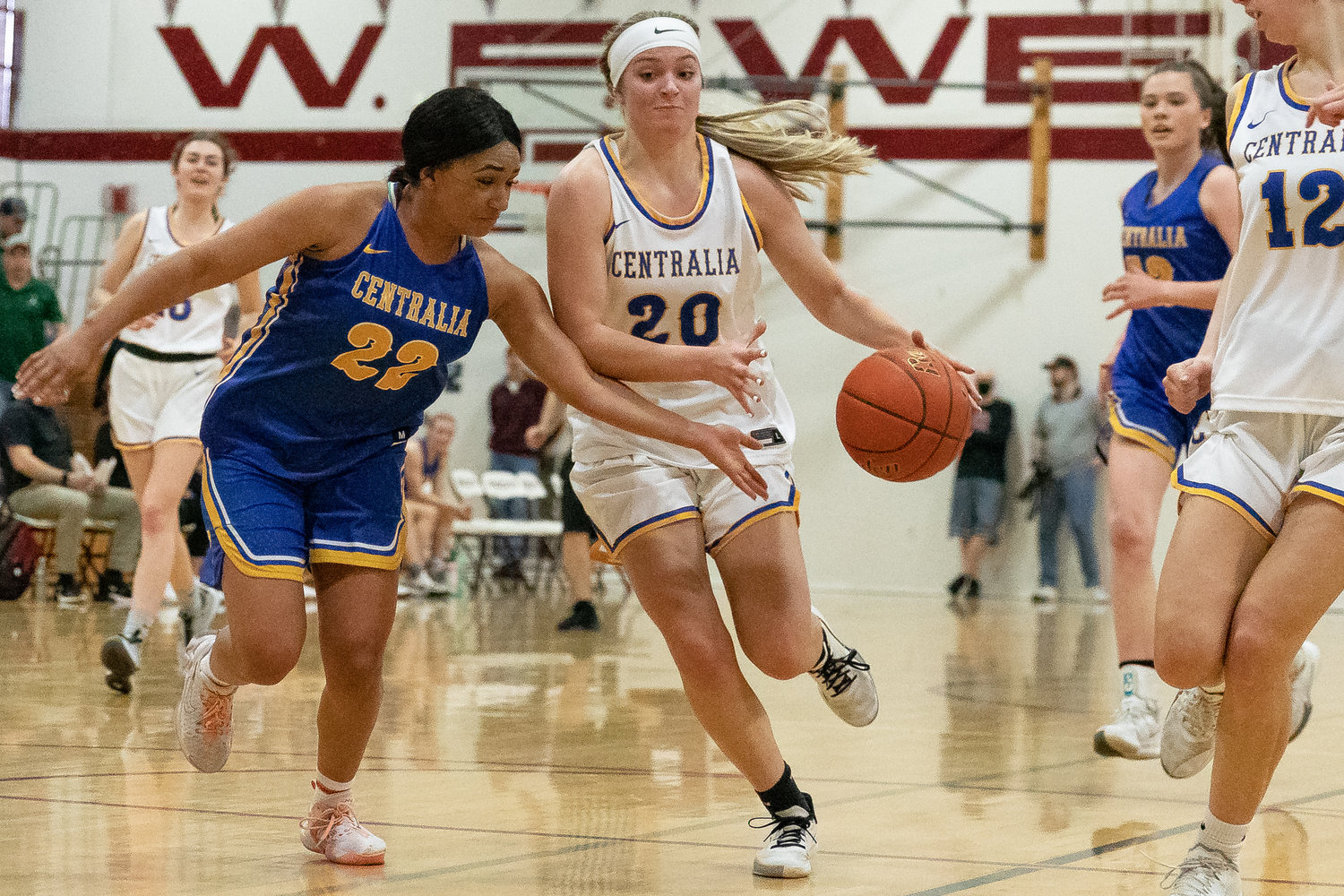 Adna guard Kaylin Todd drives at the SWW Senior All-Star Game March 26 at W.F. West.