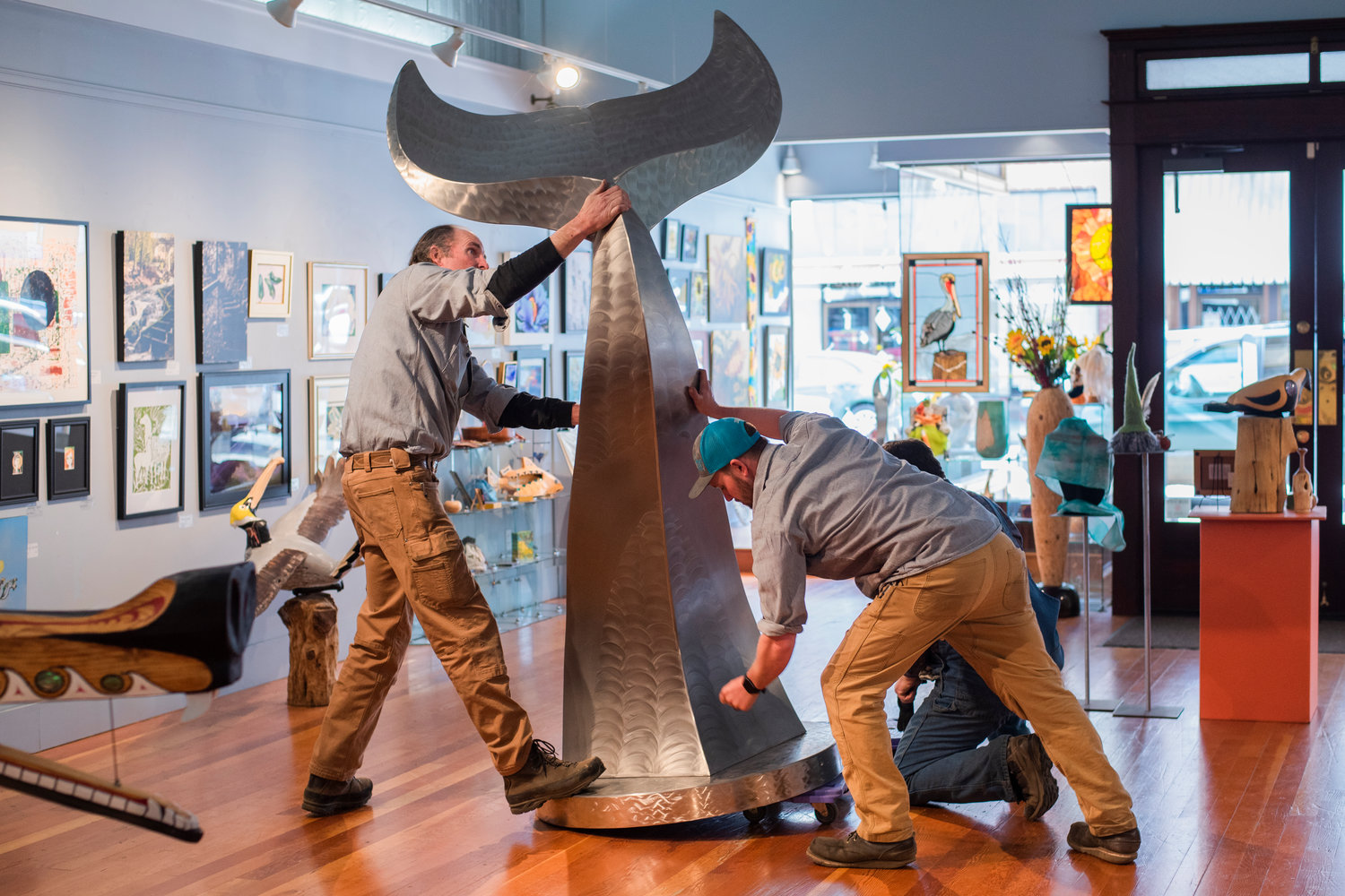 FILE PHOTO — An art installation is moved from the Rectangle Gallery in Centralia in April 2022.