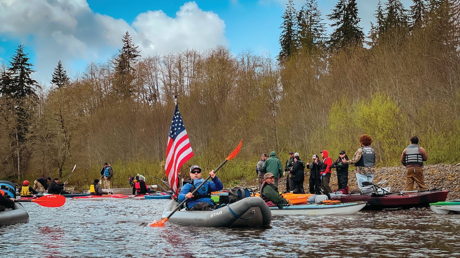 River runners shove off onto the Chehalis River on Saturday.