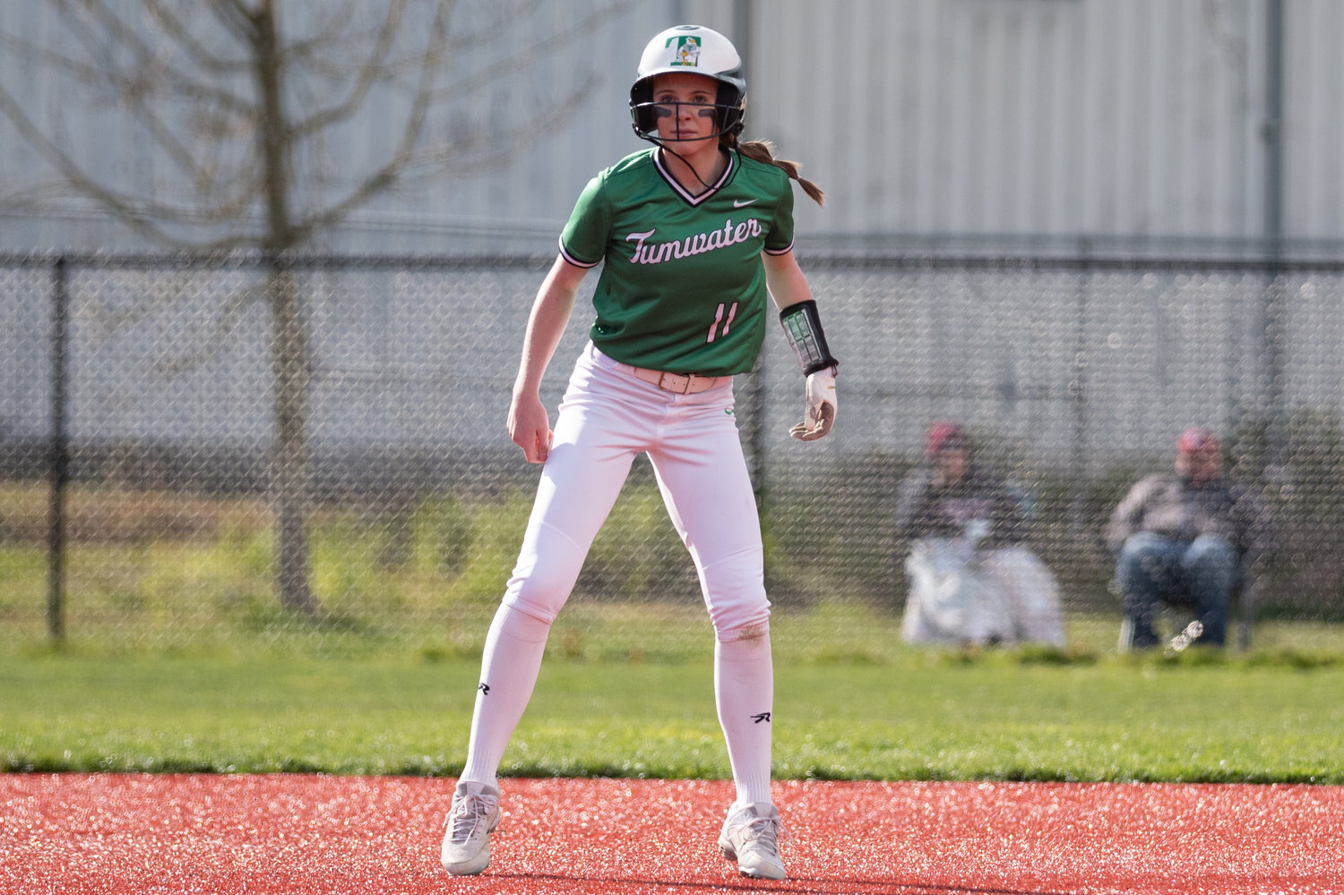 Tumwater's Kylie Waltermeyer navigates the basepath against W.F. West at Recreation Park in Chehalis April 15.
