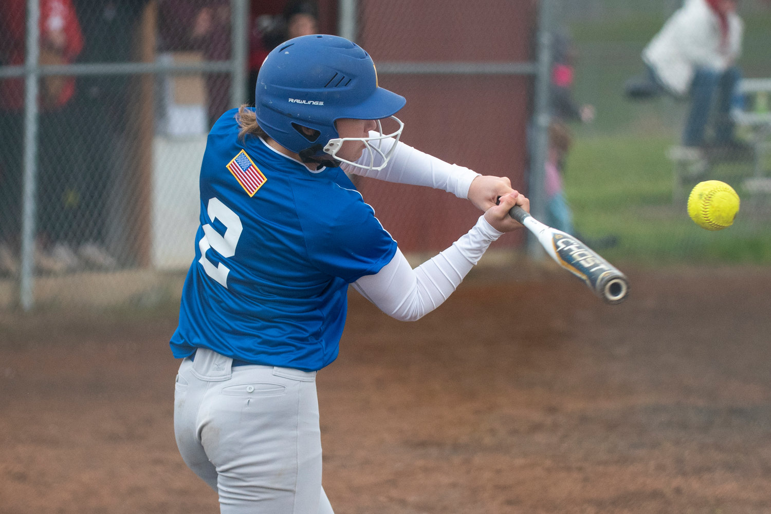 Adna's Ava Simms connects on a Winlock pitch during a road game on April 20.